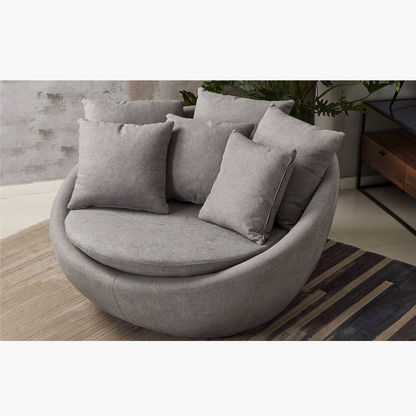 Audrey Round 2-Seater Fabric Sofa with 6 Cushions