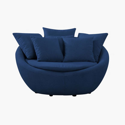 Audrey Round 2-Seater Fabric Sofa with 6 Cushions-Sofas-image-1