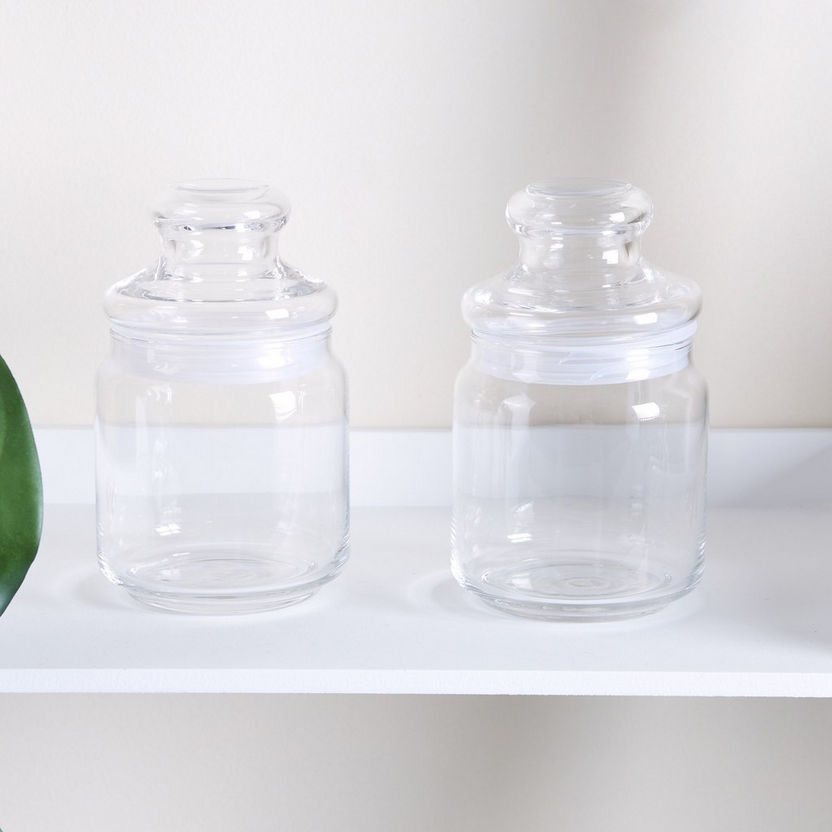 Ocean Pop Jar with Glass Lid - Set of 2-Glassware-image-0