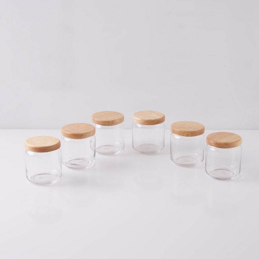 Ocean Pop Jar with Wooden Lid - Set of 6-Glassware-image-4
