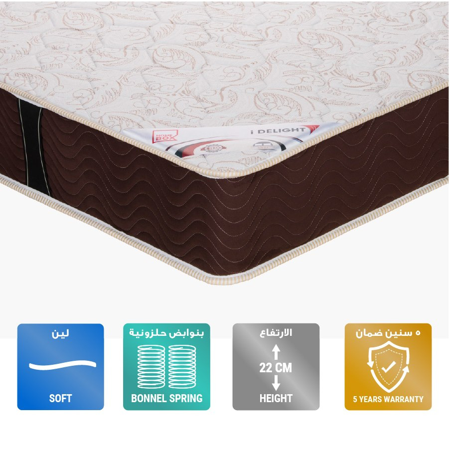 مرتبة مزدوجة إسفنج بنوابض بونيل من آي ديلايت - 120x200x22 سم-hbxfurniture-mattresses-twin-image-1