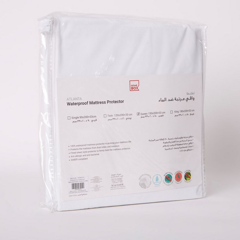 Atlanta Waterproof Queen Size Mattress Protector - 150x200 cm-Protectors and Toppers-image-5