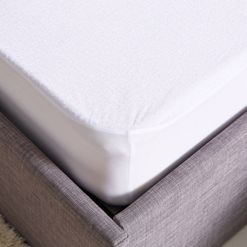 Terry Waterproof King Size Mattress Protector - 180x200 cm-Protectors and Toppers-image-1