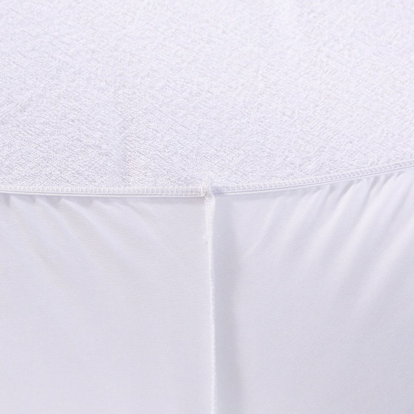 Terry Waterproof King Size Mattress Protector - 180x200 cm-Protectors and Toppers-image-3