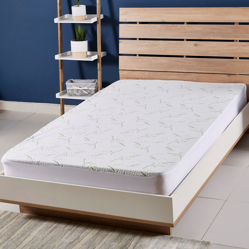 Bamboo Waterproof Twin Mattress Protector - 120x200 cm-Protectors and Toppers-image-0