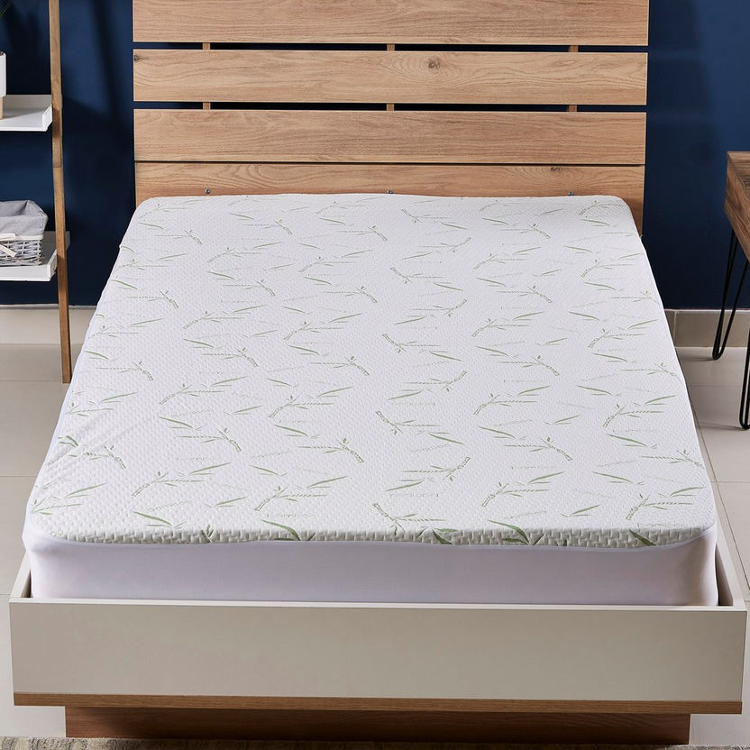 Bamboo Waterproof Twin Mattress Protector - 120x200 cm-Protectors and Toppers-image-1