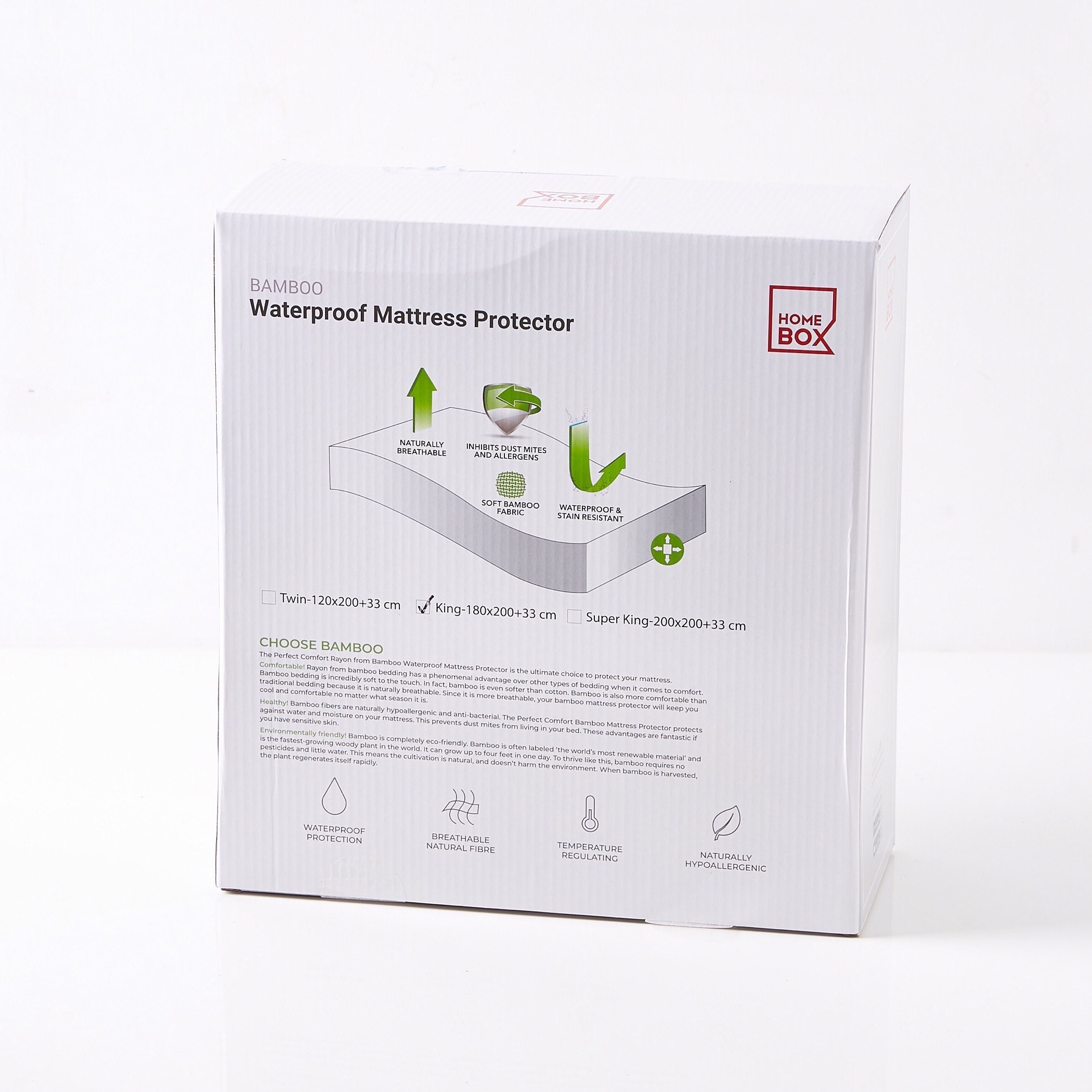 Bamboo Waterproof King Size Mattress Protector - 180x200 cm-hbxhomeware-hbxdecorandfurnishings-image-6