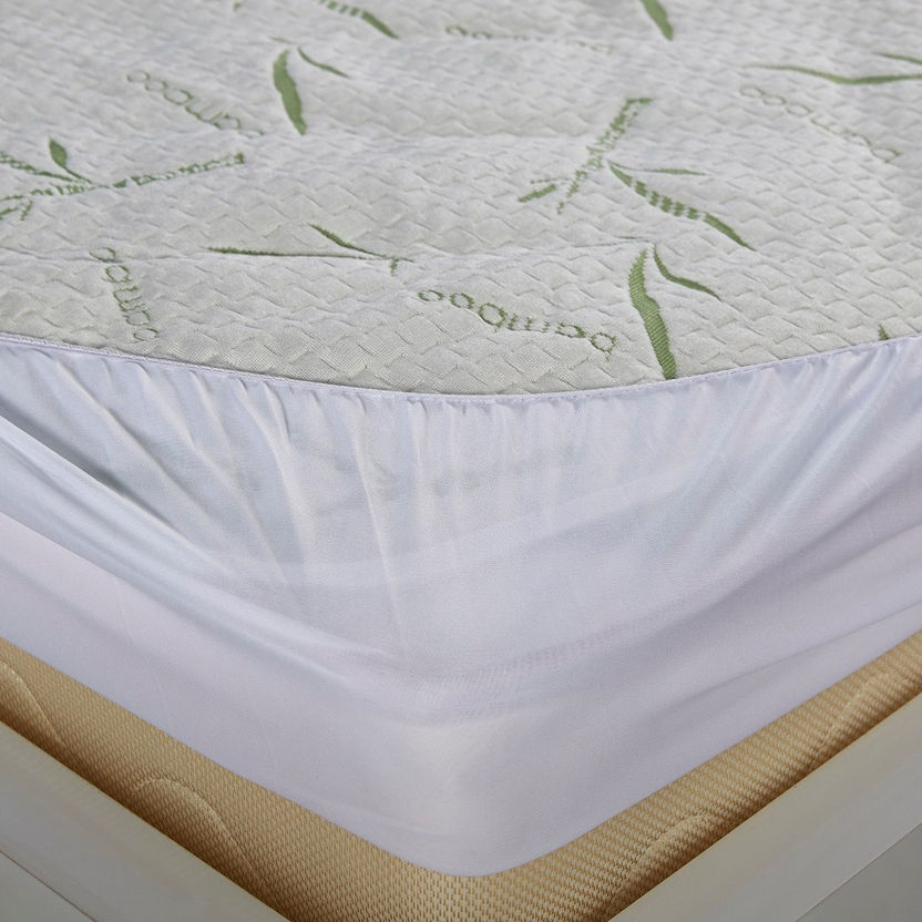 Bamboo Waterproof Super King Size Mattress Protector - 200x200 cm-Protectors and Toppers-image-3