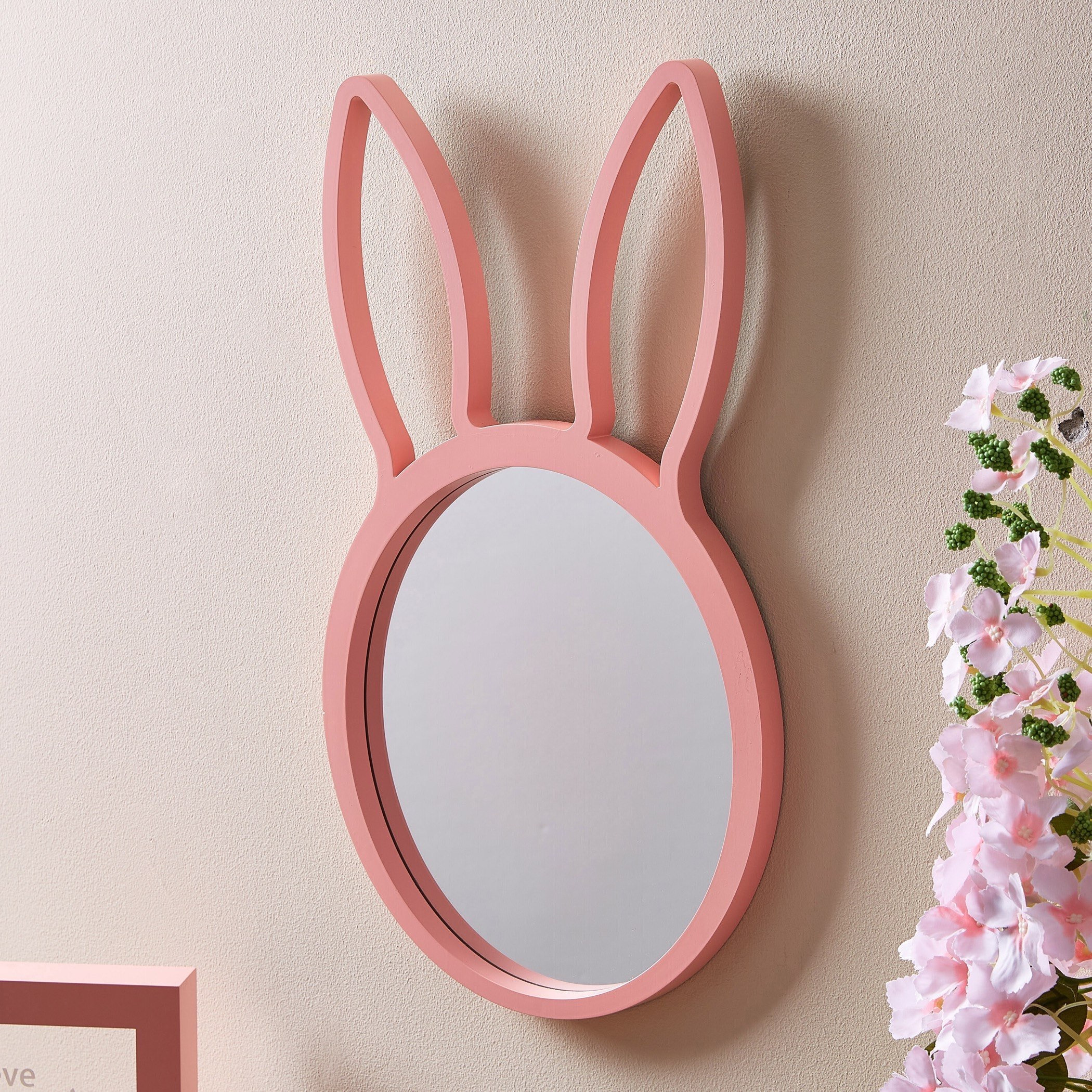 مرآة حائط بتصميم أرنب من أي أي آر أو - 27x48x2 سم-hbxhomeware-hbxkidsandyouth-image-1
