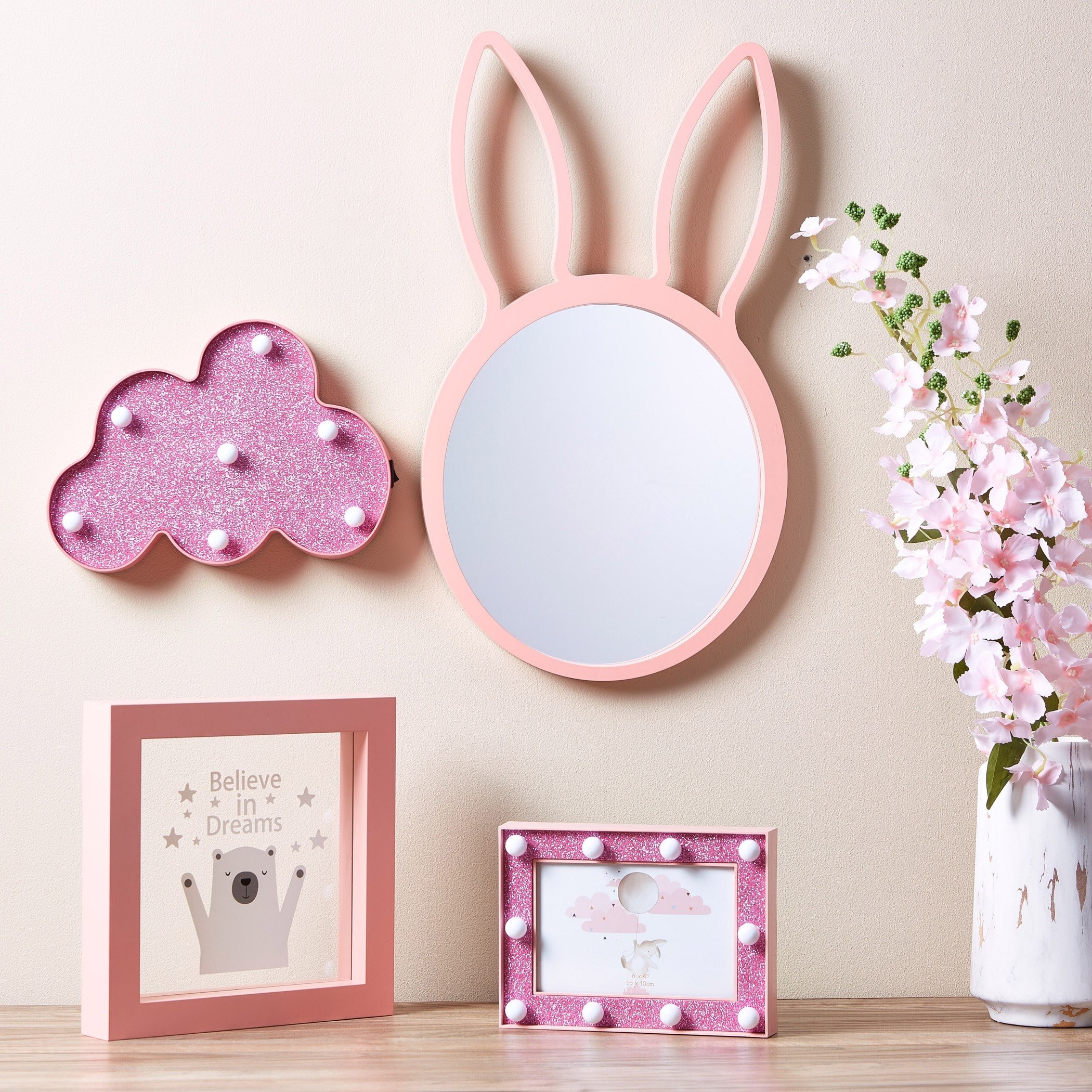 مرآة حائط بتصميم أرنب من أي أي آر أو - 27x48x2 سم-hbxhomeware-hbxkidsandyouth-image-4