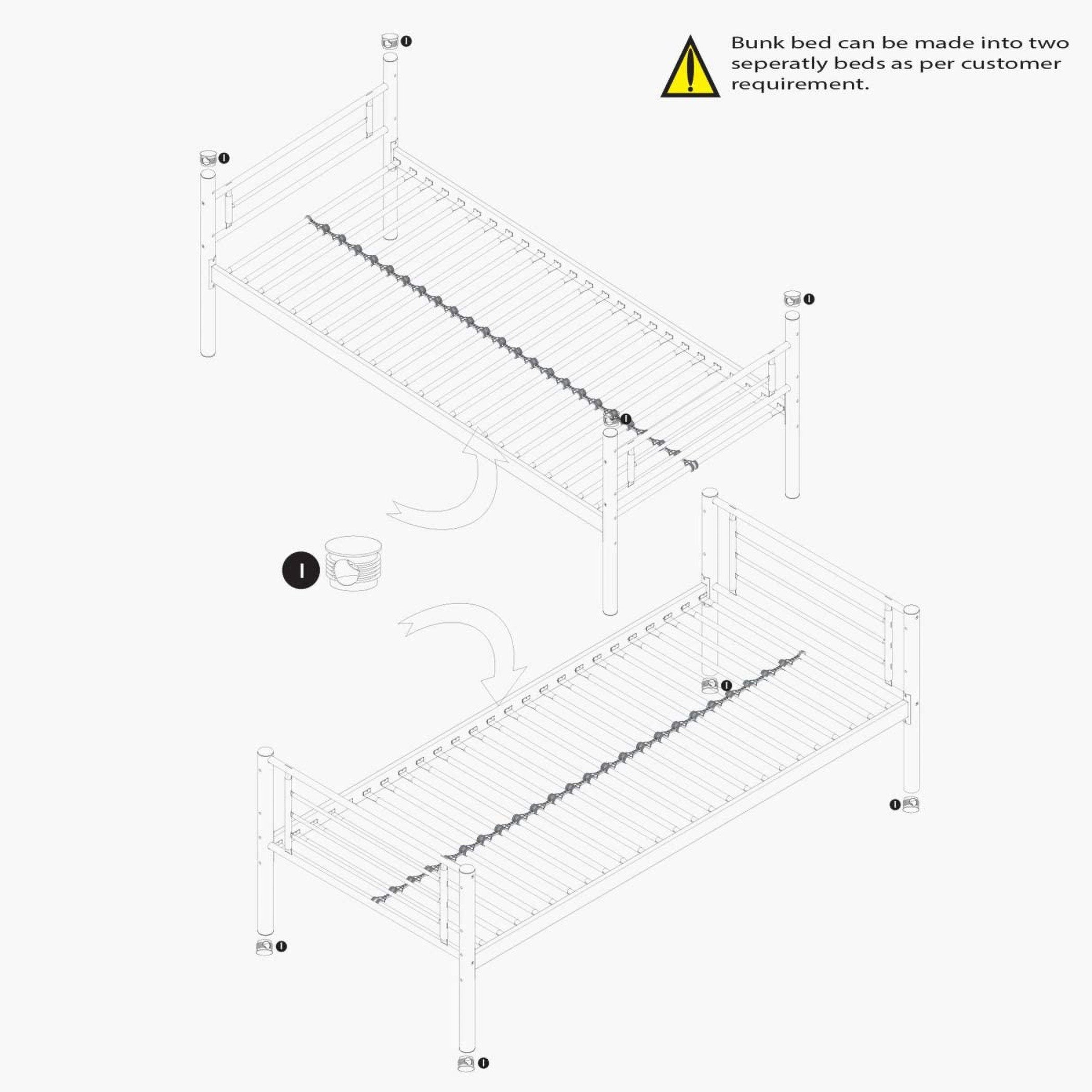 سرير بطابقين من فانيلا كودي - ينقسم إلى 2 أسرّة فرديّة 90x200 سم-hbxkidsandyouth-bedsandbedsets-bunkbeds-single-image-2