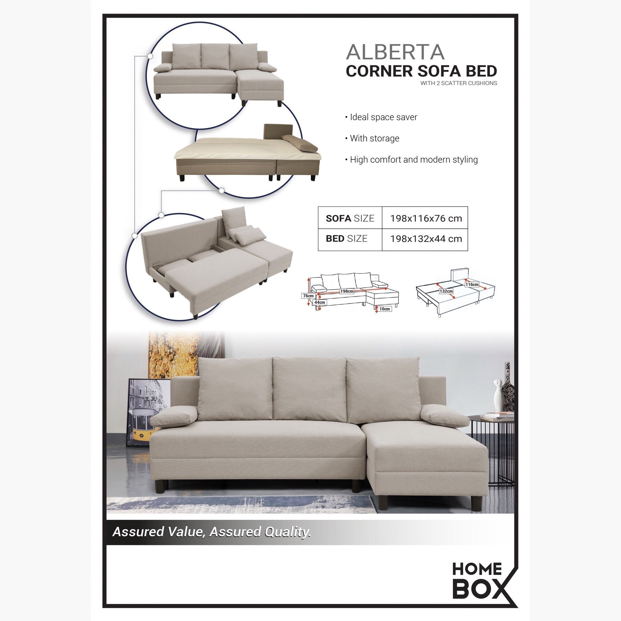 كنبة سرير ركنية قماش قابلة للعكس 3 مقاعد - ألبيرتا-hbxlivingroom-sofasandarmchairs-sofas-image-16