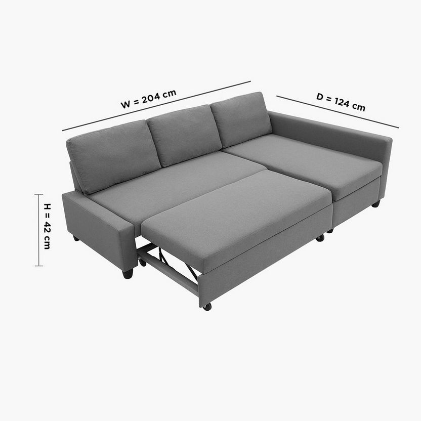 Buy Spacer Left Right Fabric Corner Sofa Bed with Storage Online in KSA ...