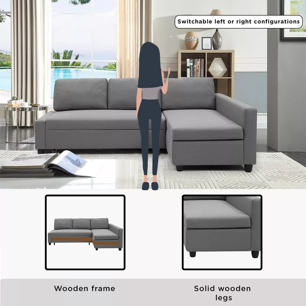 Spacer 3-Seater Left Right Fabric Corner Sofa Bed with Storage-hbxfurniture-livingroom-sofasandsofasets-image-16