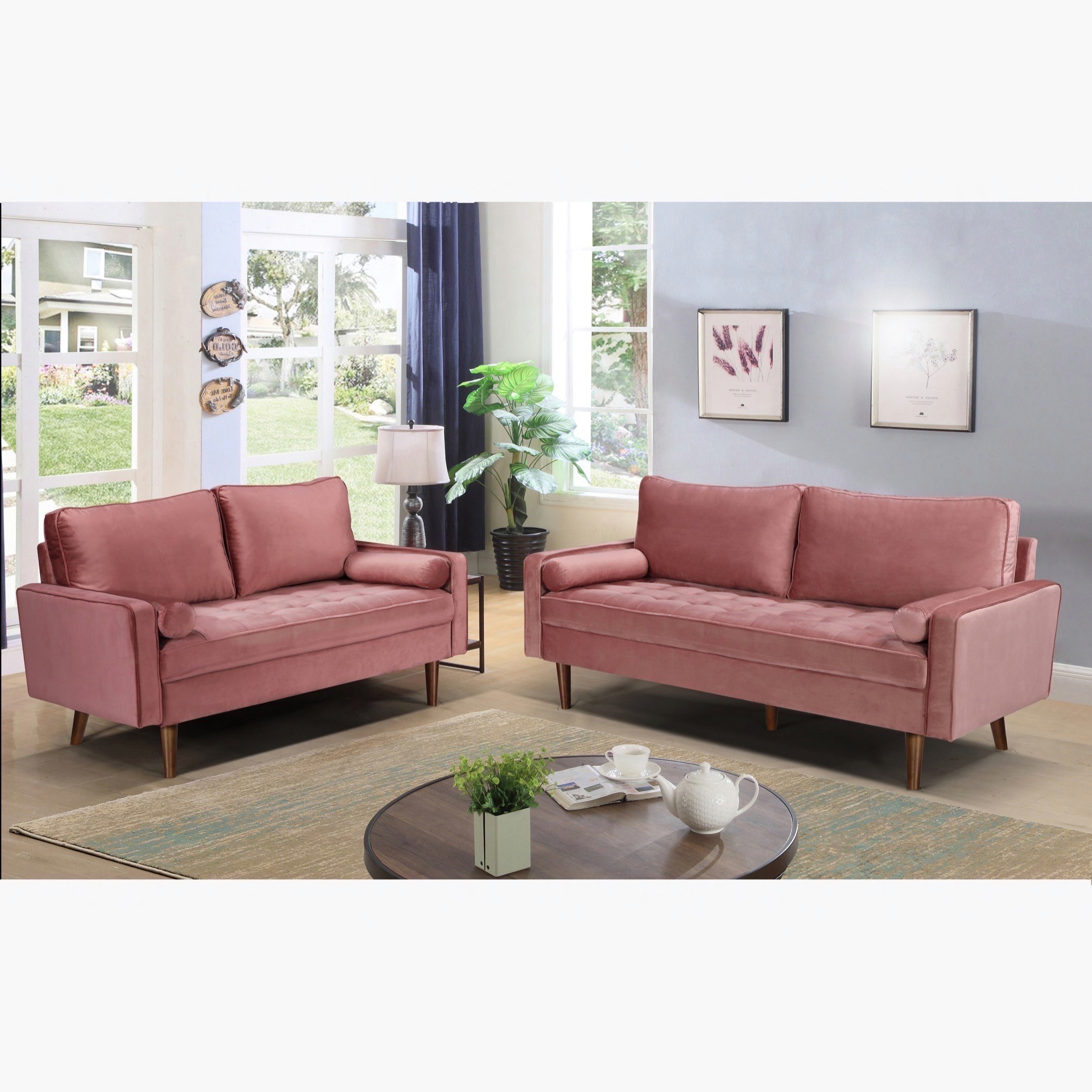 كنبة مقعدان مع وسادتين طويلتين من زيلر-hbxlivingroom-sofasandarmchairs-sofas-image-6