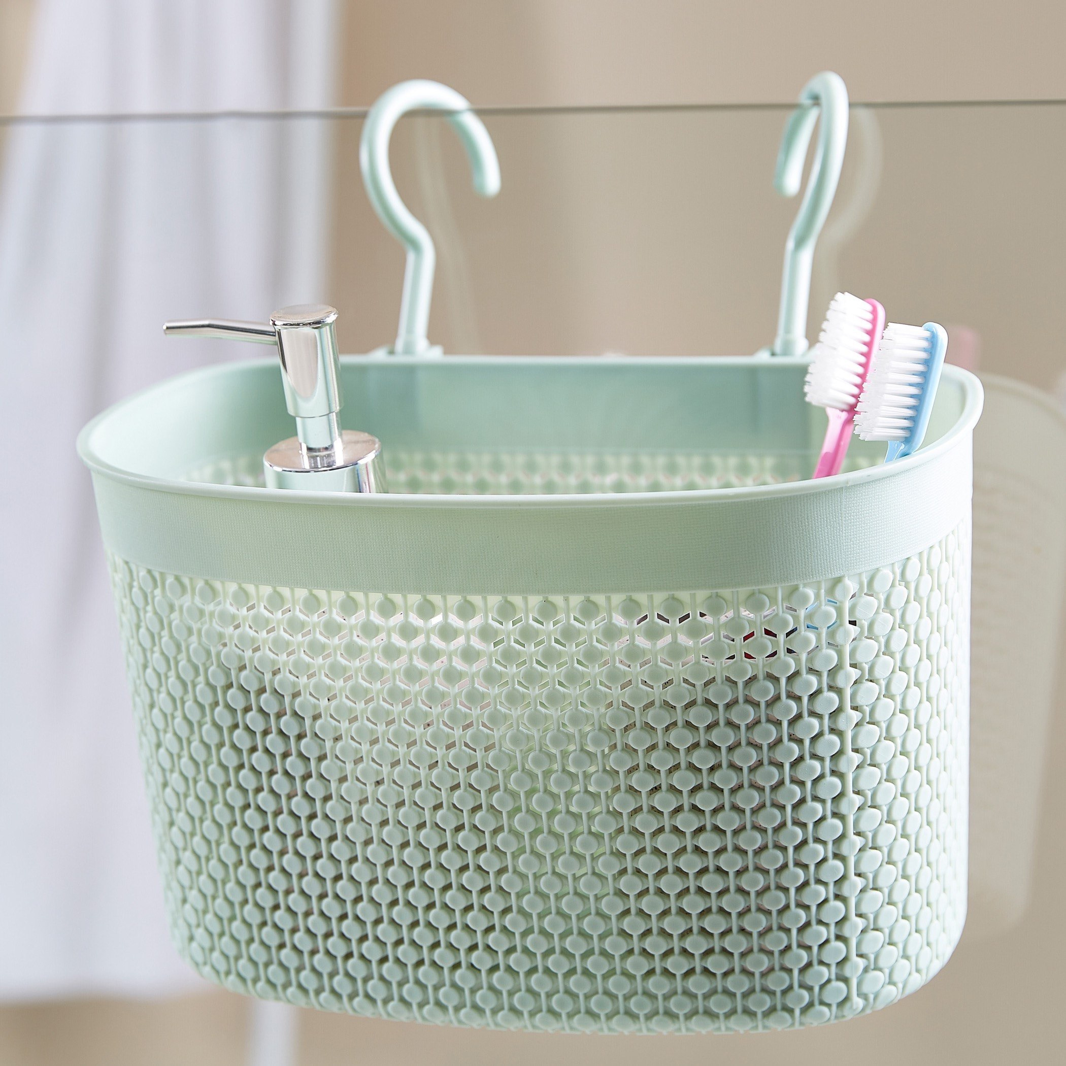 Knit Basket with Hooks-hbxbedroom-bedroomaccessories-bedroomstorage-image-1
