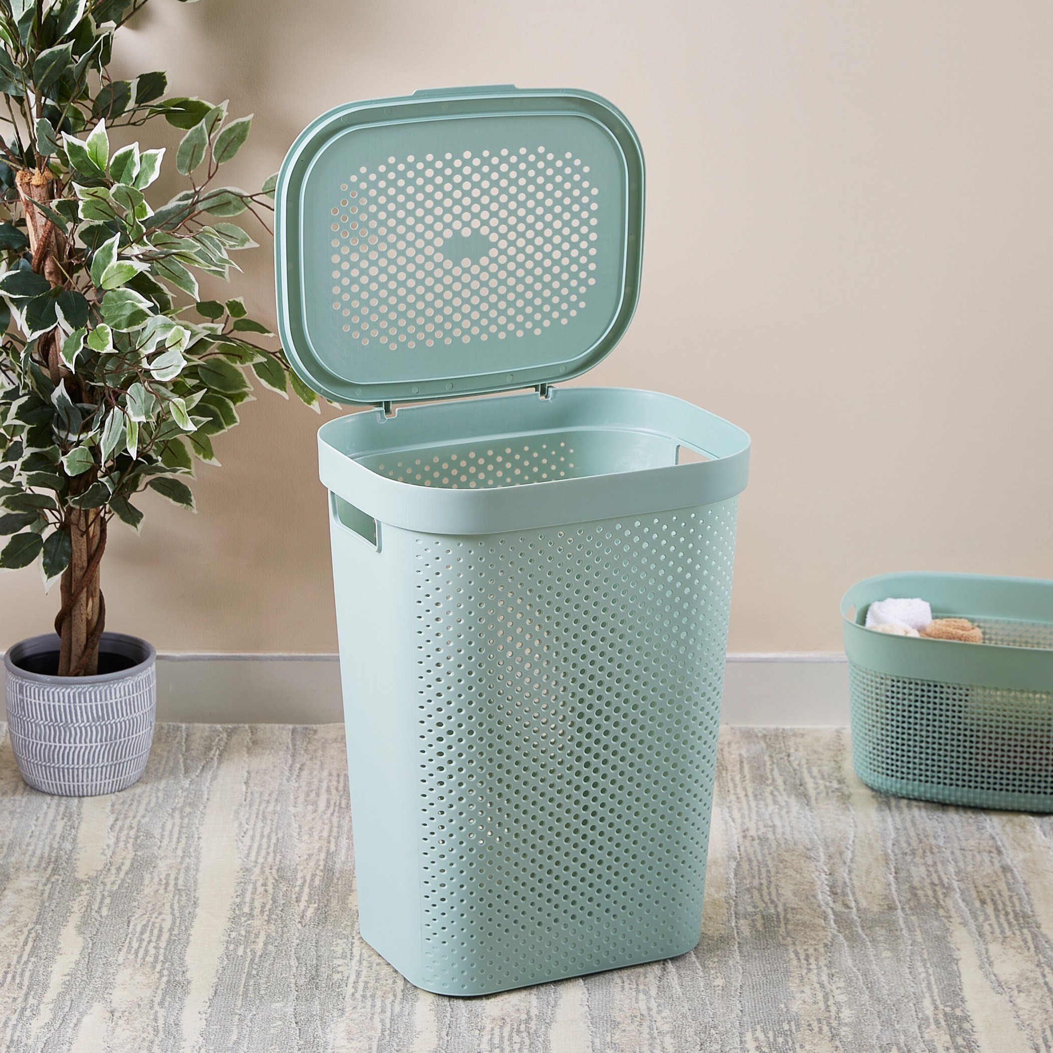 سلة غسيل بغطاء من نيت - 44x35x58 سم-hbxbathroom-bathroomstorage-laundryhampers-image-2