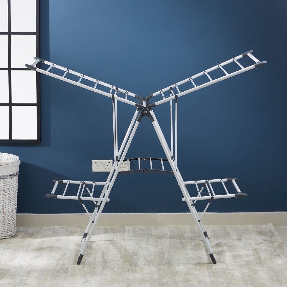 مجفف ملابس طابقين من باترفلاي - 154x62x99 سم-hbxhomeware-bathandlaundry-clothesdryingracks-image-2