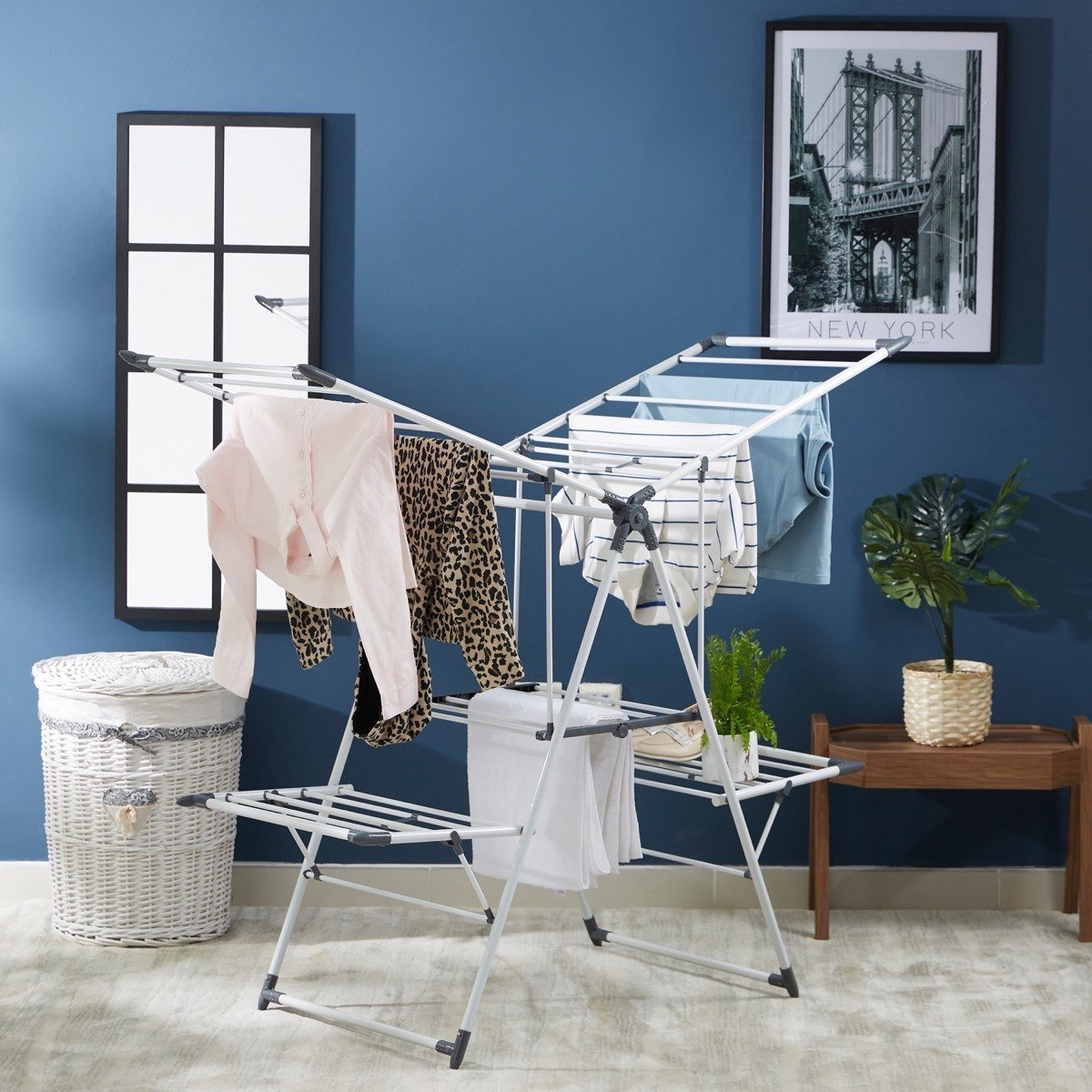 مجفف ملابس طابقين من باترفلاي - 154x62x99 سم-hbxhomeware-bathandlaundry-clothesdryingracks-image-7