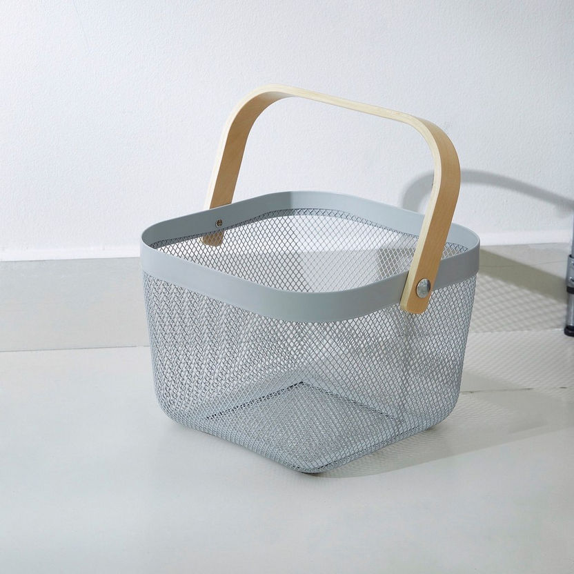 Storage Basket with Wooden Handle-Organisers-image-1