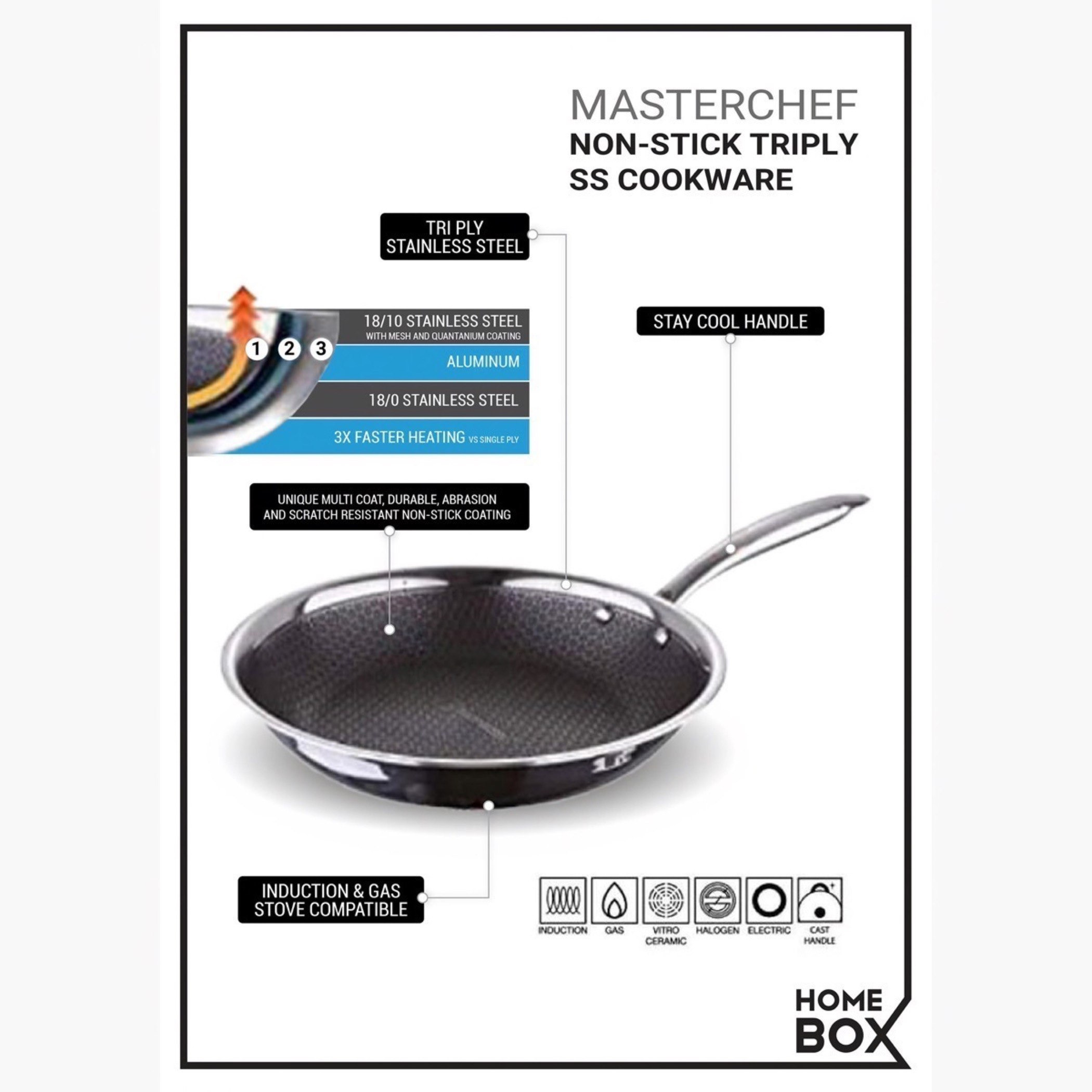 مقلاة ستانلس ستيل غير لاصقة من ماستر شيف - 26 سم-hbxkitchen-kitchenware-foodpreparation-image-5