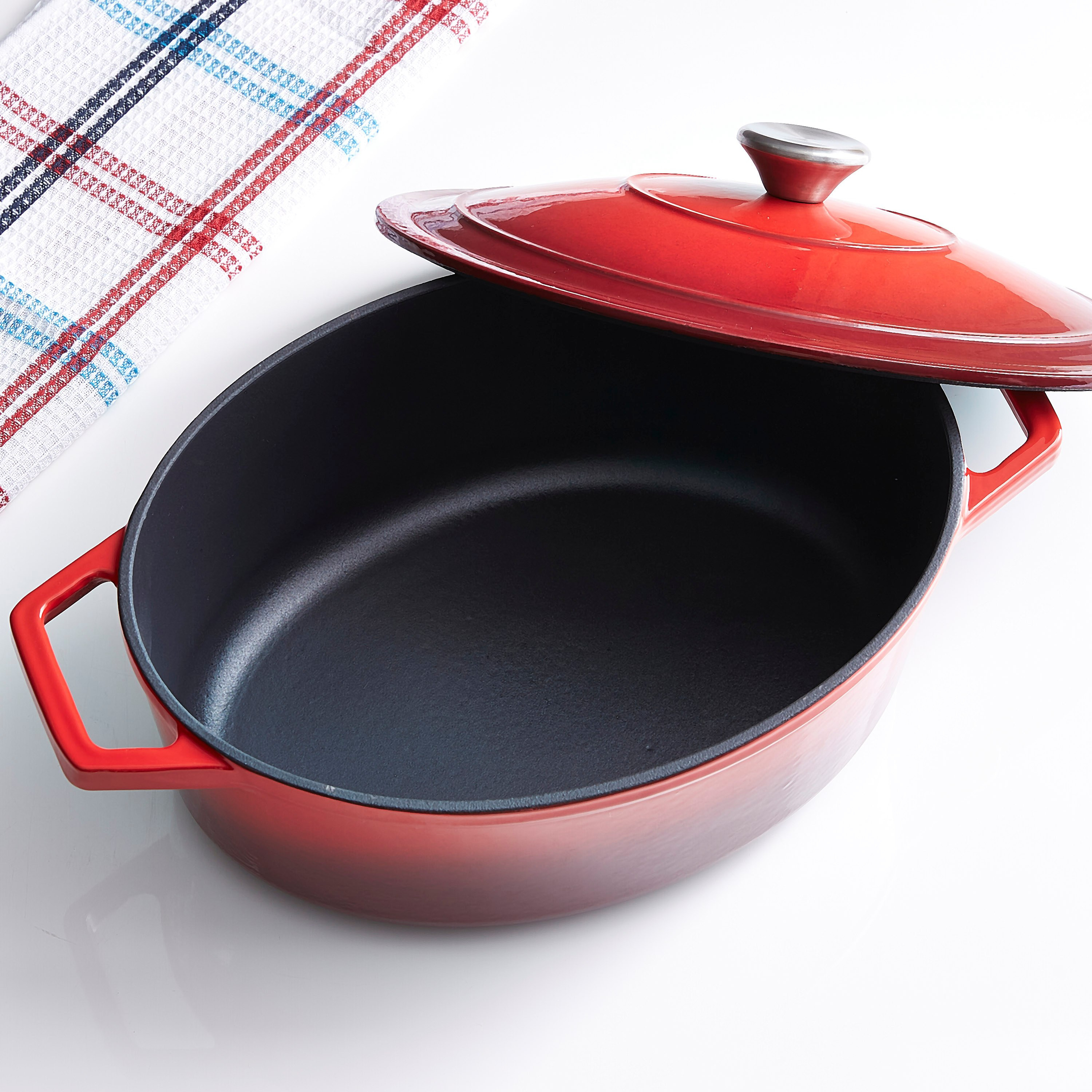 Wonderchef Ferro Cast Iron Oval Casserole - 29 cm-hbxkitchen-kitchenware-foodpreparation-image-2