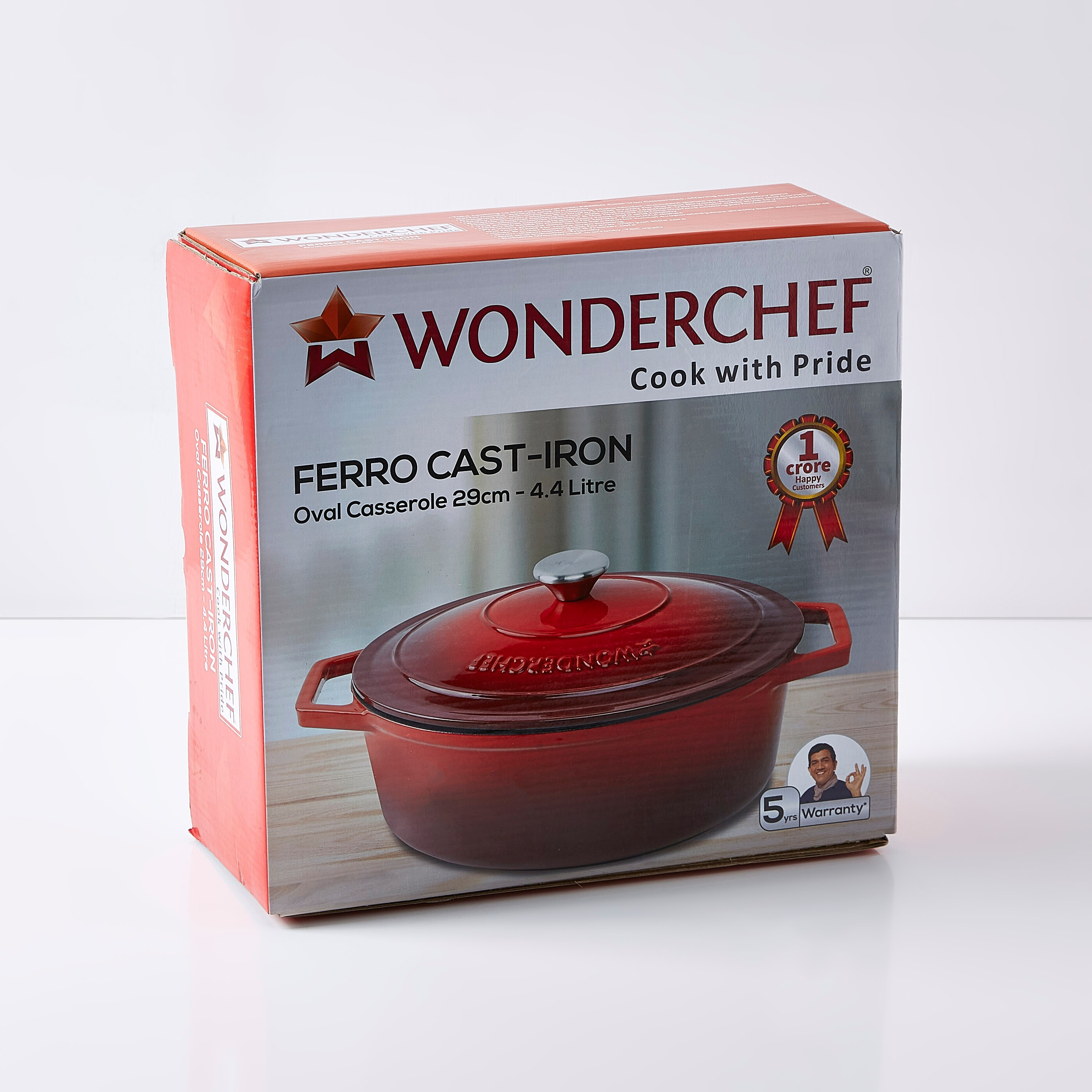 Wonderchef Ferro Cast Iron Oval Casserole - 29 cm-hbxkitchen-kitchenware-foodpreparation-image-5