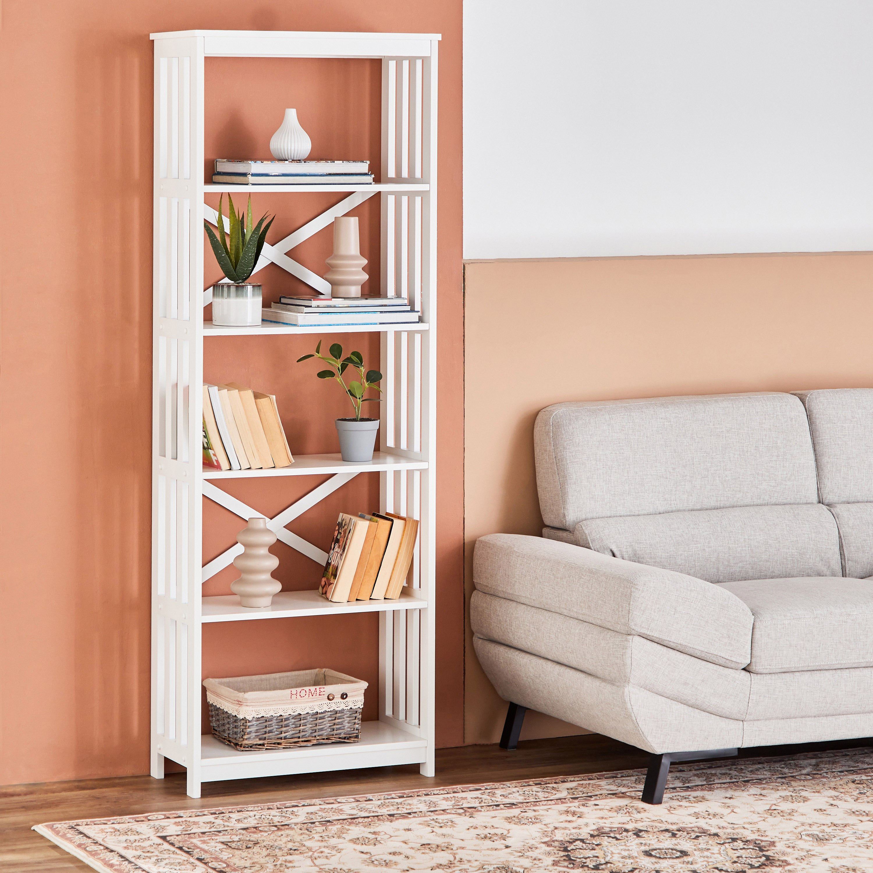 خزانة كتب 5 طوابق من هالمستاد - 30x60x179 سم-hbxfurniture-office-bookcases-image-1