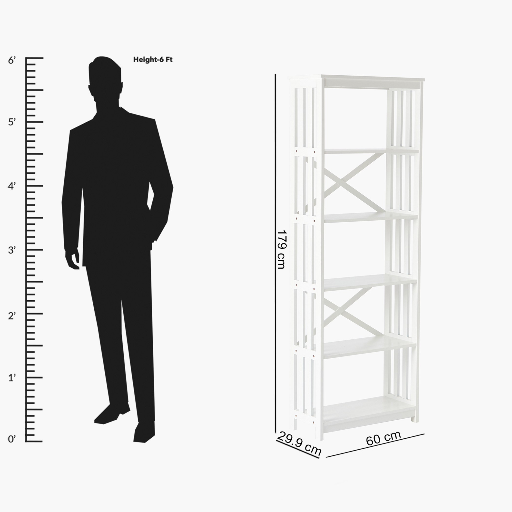 خزانة كتب 5 طوابق من هالمستاد - 30x60x179 سم-hbxfurniture-office-bookcases-image-9