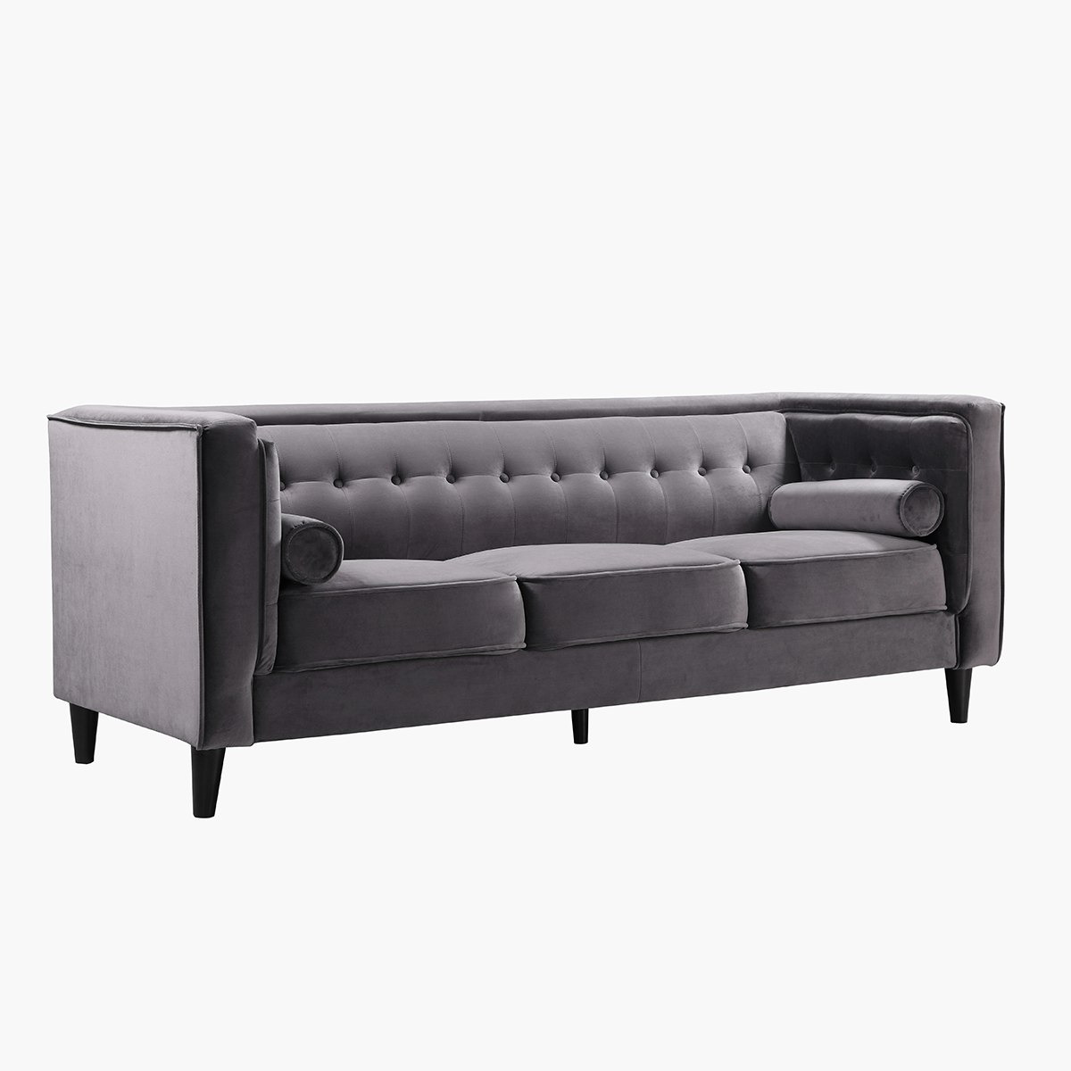 كنبة مخمليّة 3 مقاعد مع 2 وسادة داعمة من شينا-hbxlivingroom-sofasandarmchairs-sofas-image-3