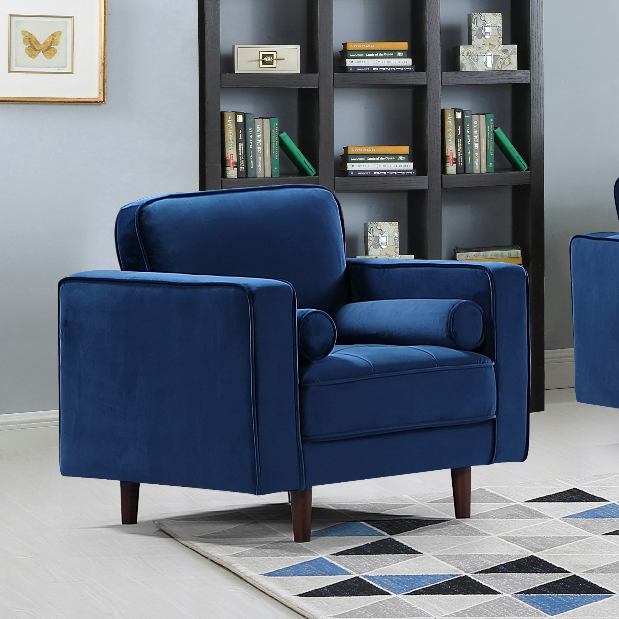كنبة مخمليّة مقعد واحد مع 2 وسائد داعمة من ليندا-hbxlivingroom-sofasandarmchairs-sofas-image-1