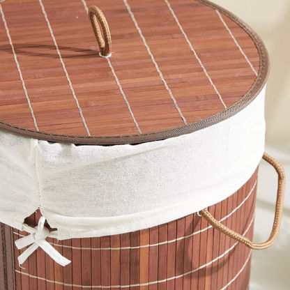 Knock Down Circular Bamboo Laundry Basket