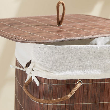 Knock Down Rectangular Bamboo Laundry Basket