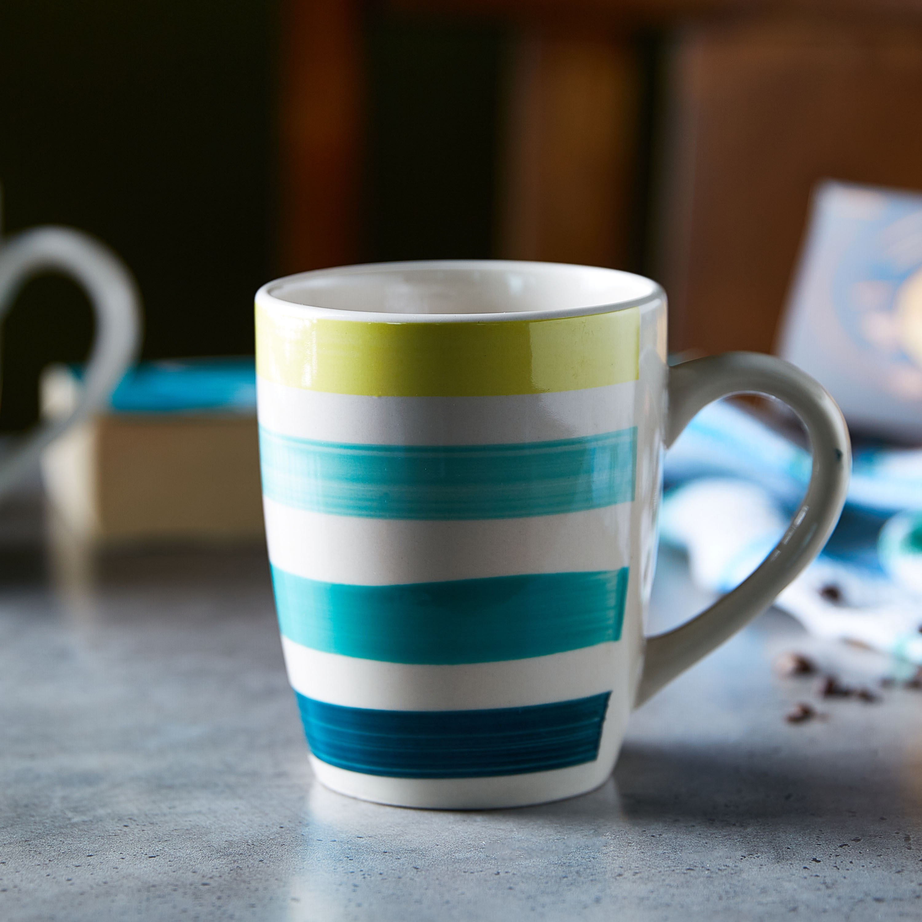 Stoneware Striped Mug - 400 ml-hbxhomeware-diningandtabletop-coffeeandteasets-image-1