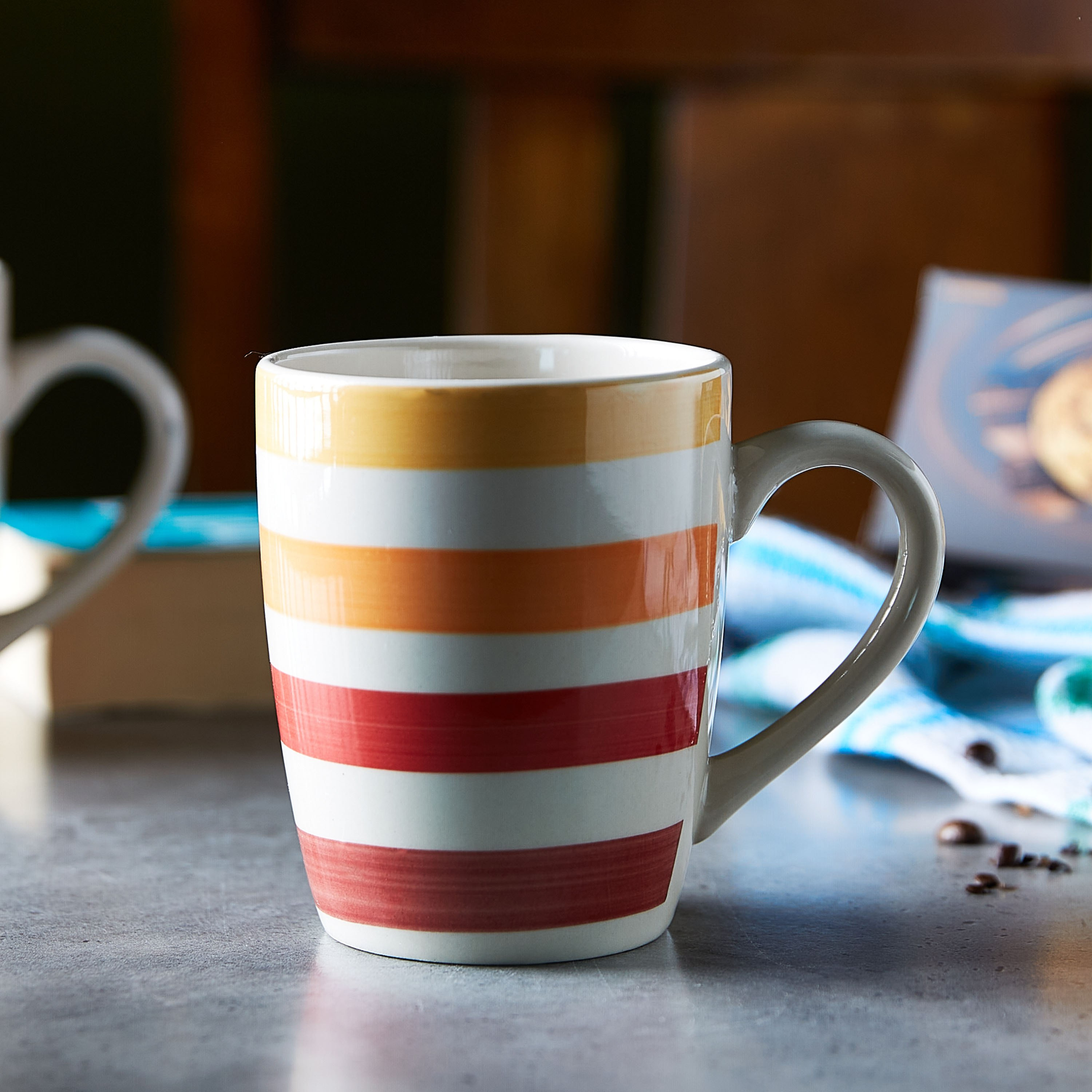 Stoneware Striped Mug - 400 ml-hbxhomeware-diningandtabletop-coffeeandteasets-image-1