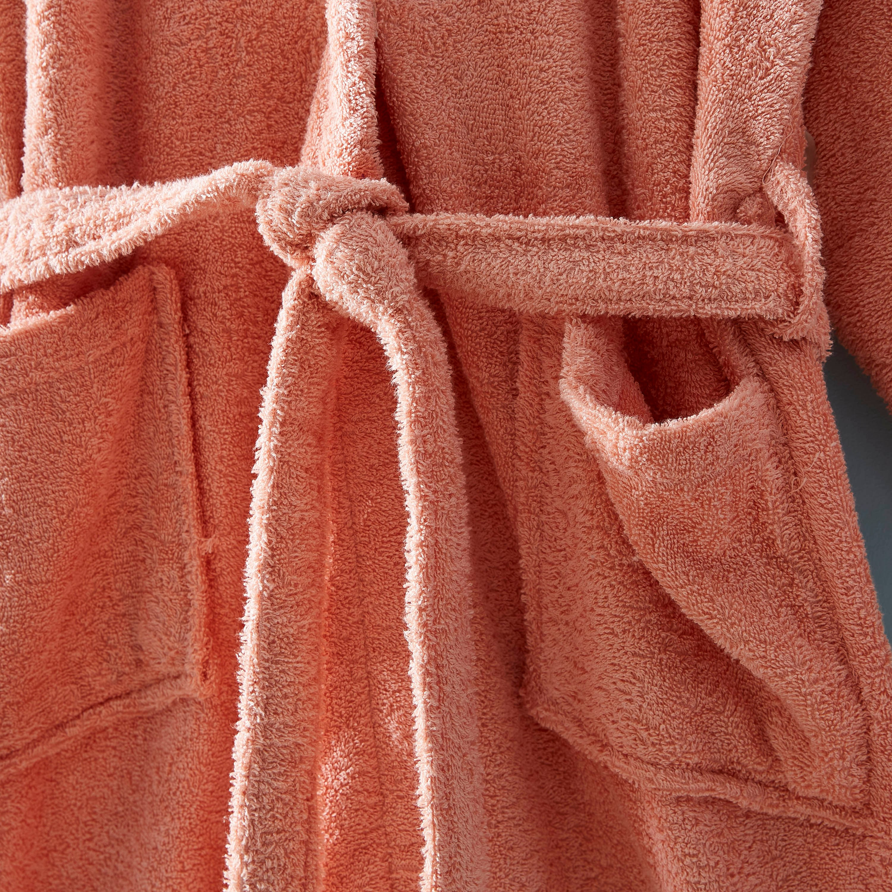 روب حمّام قطني منسدل بياقة عادية من اسينشيال - كبير جدًا-hbxbathroom-bathroomtextiles-image-2