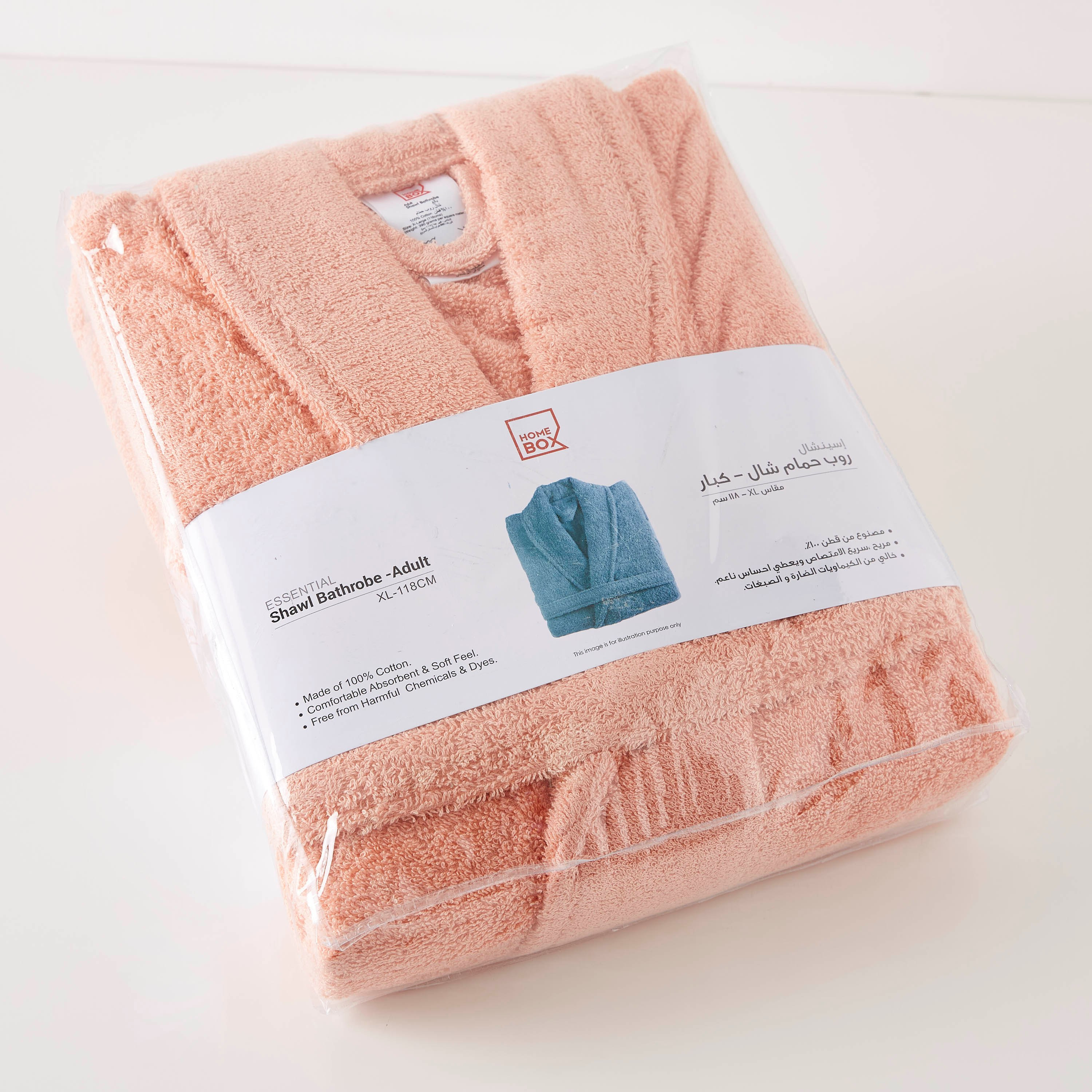 روب حمّام قطني منسدل بياقة عادية من اسينشيال - كبير جدًا-hbxbathroom-bathroomtextiles-image-5