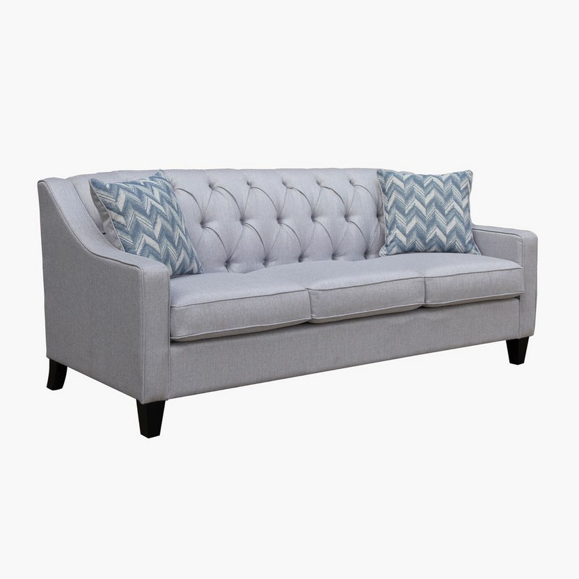 Charlotte 3-Seater Fabric Sofa with 2 Cushions-Sofas-image-2