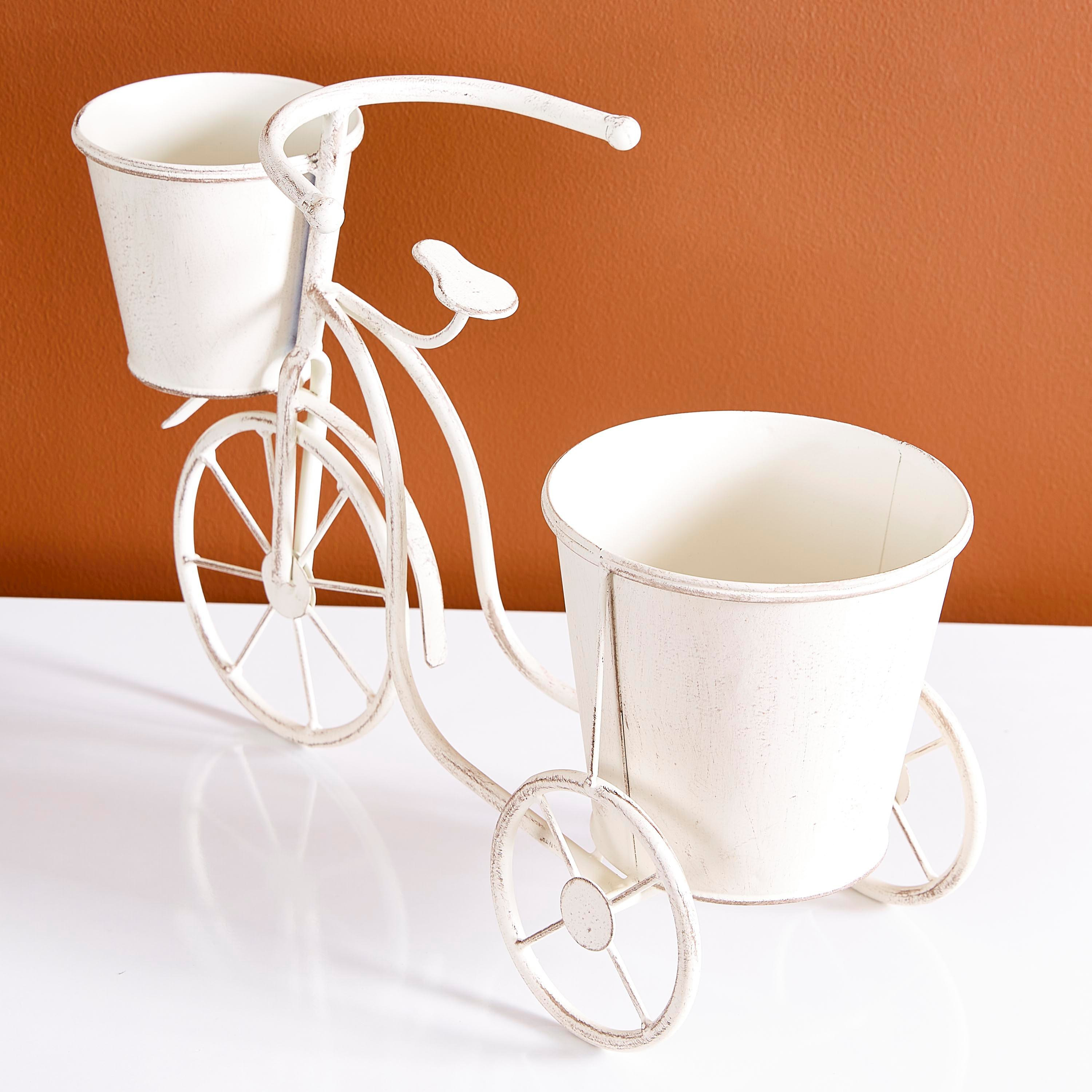 إناء زرع معدني على شكل دراجة بإصيصين من فيستا-hbxdecorandfurnishings-homeaccessories-artificialflowersandplants-image-3