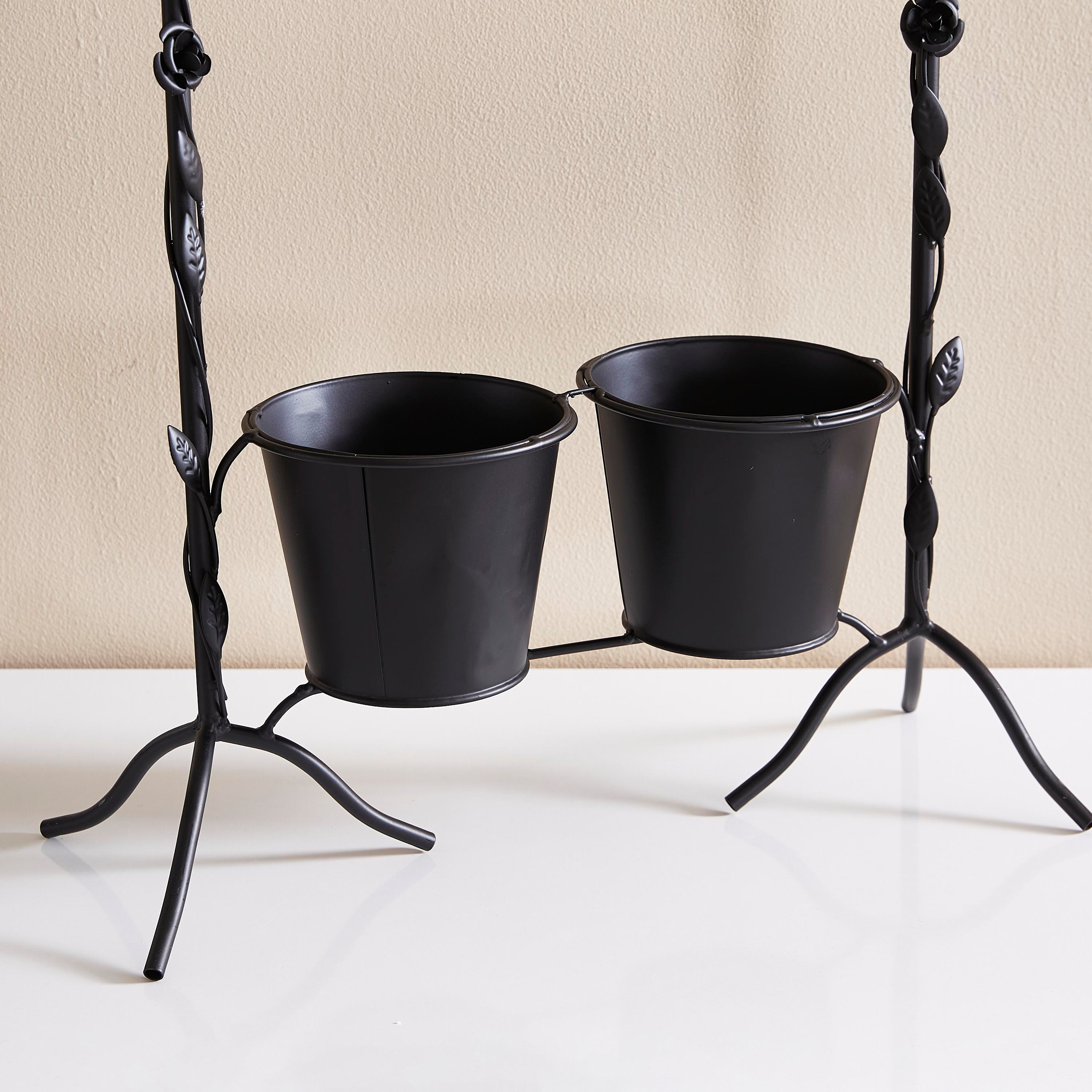 إناء زرع معدني بإصيصين من فيستا-hbxdecorandfurnishings-homeaccessories-artificialflowersandplants-image-4