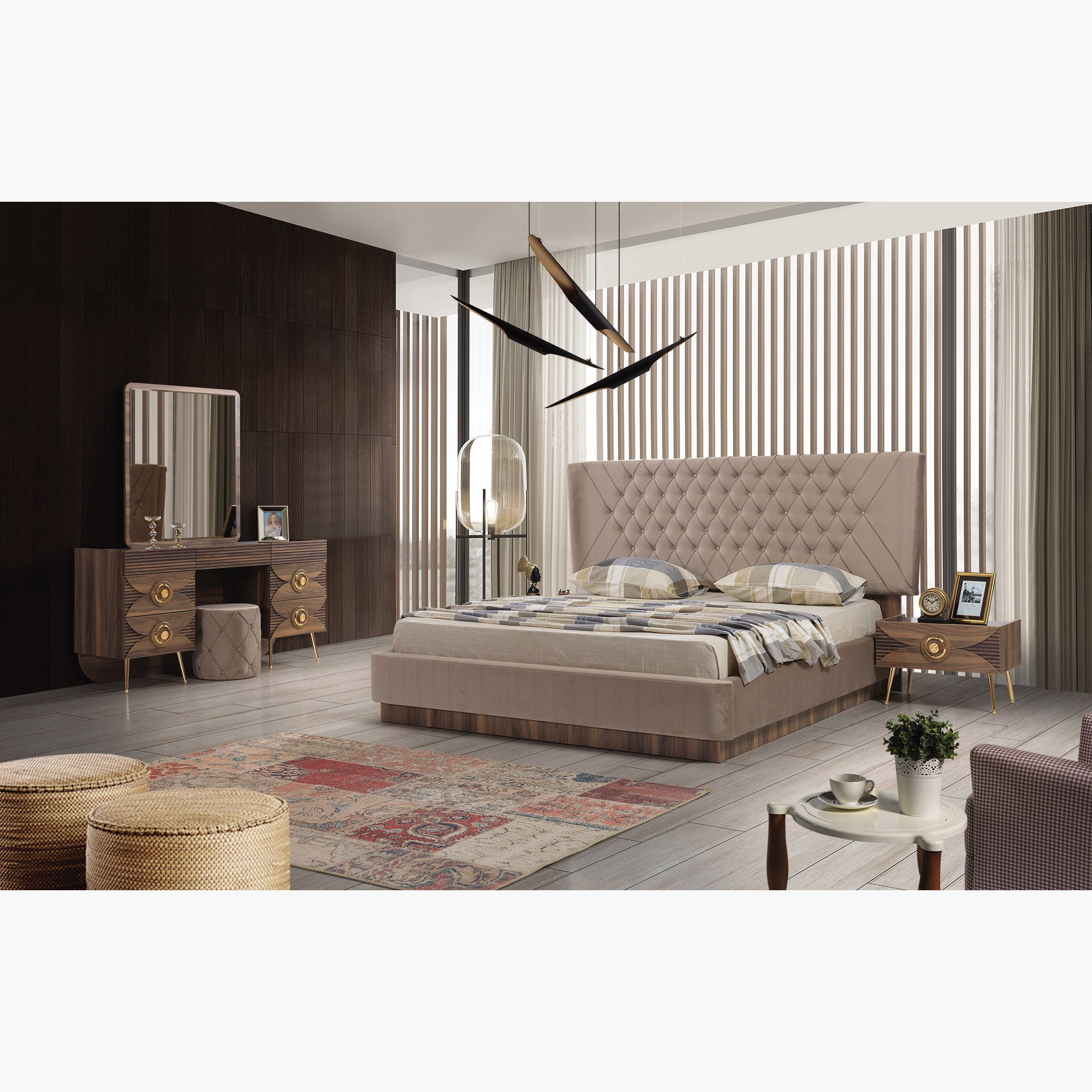طقم سرير كينج 6 قطع من كوزا- 180x200 سم-hbxbedroom-bedsandbedsets-bedroomsets-king-image-1