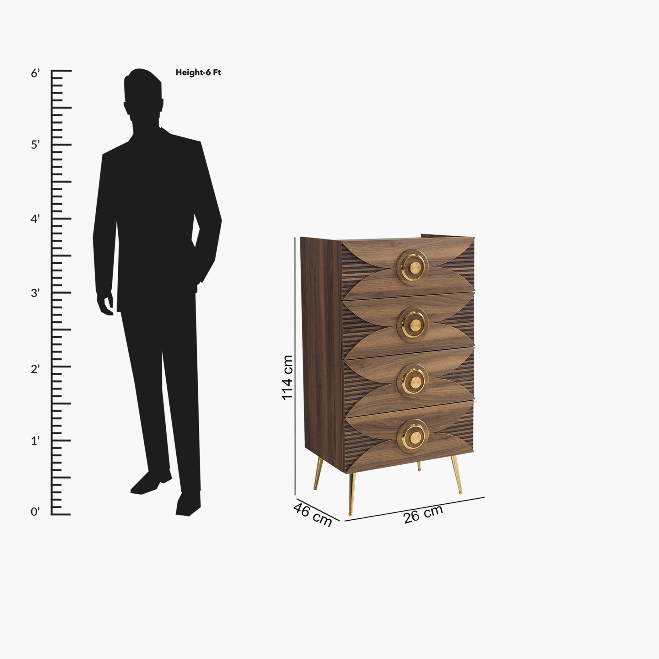 وحدة تخزين بـ4 أدراج من كوزا-hbxfurniture-dressersandchests-chestofdrawers-image-5