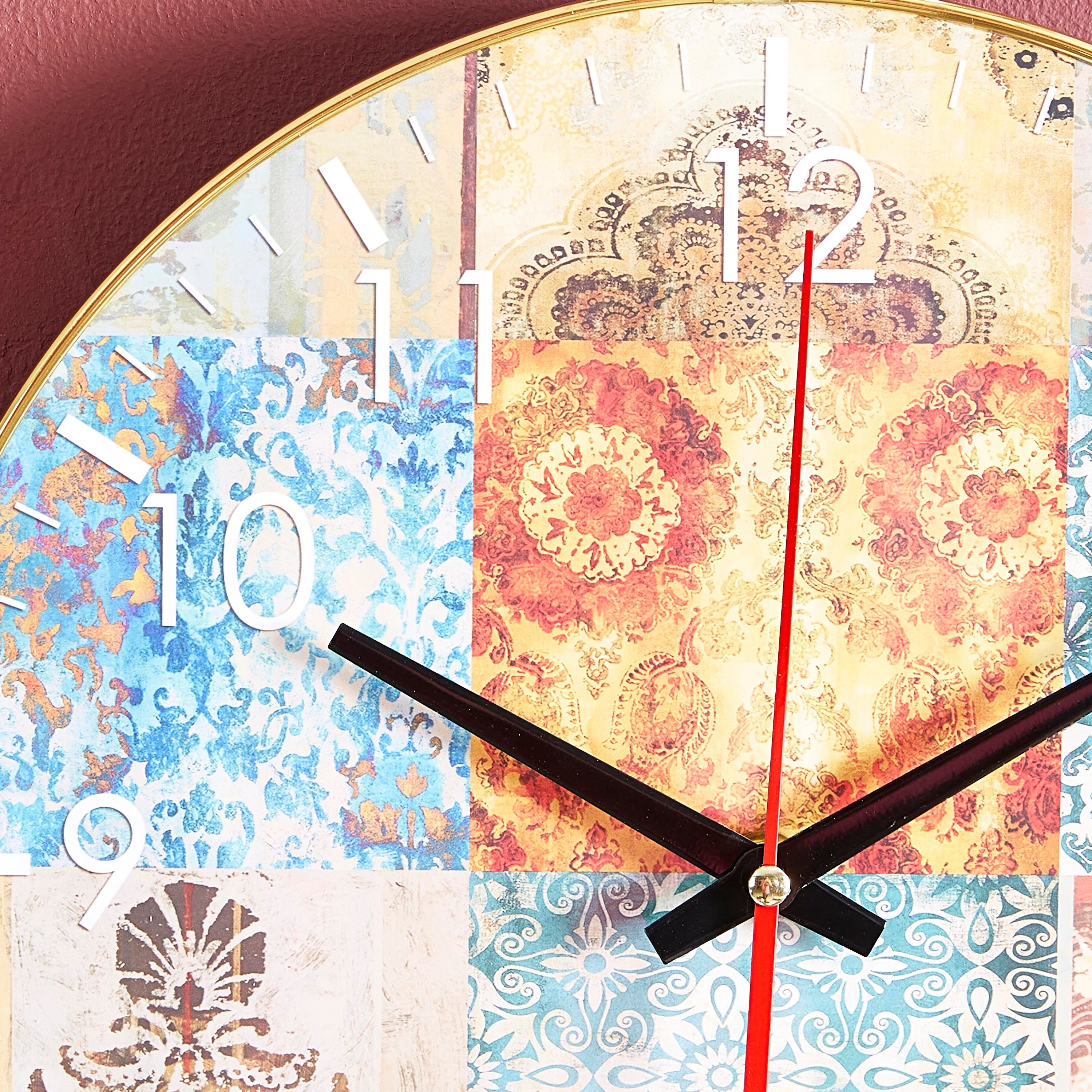 Glaze Multi Pattern Round Frame Clock-hbxdecorandfurnishings-homeaccessories-clocks-image-3