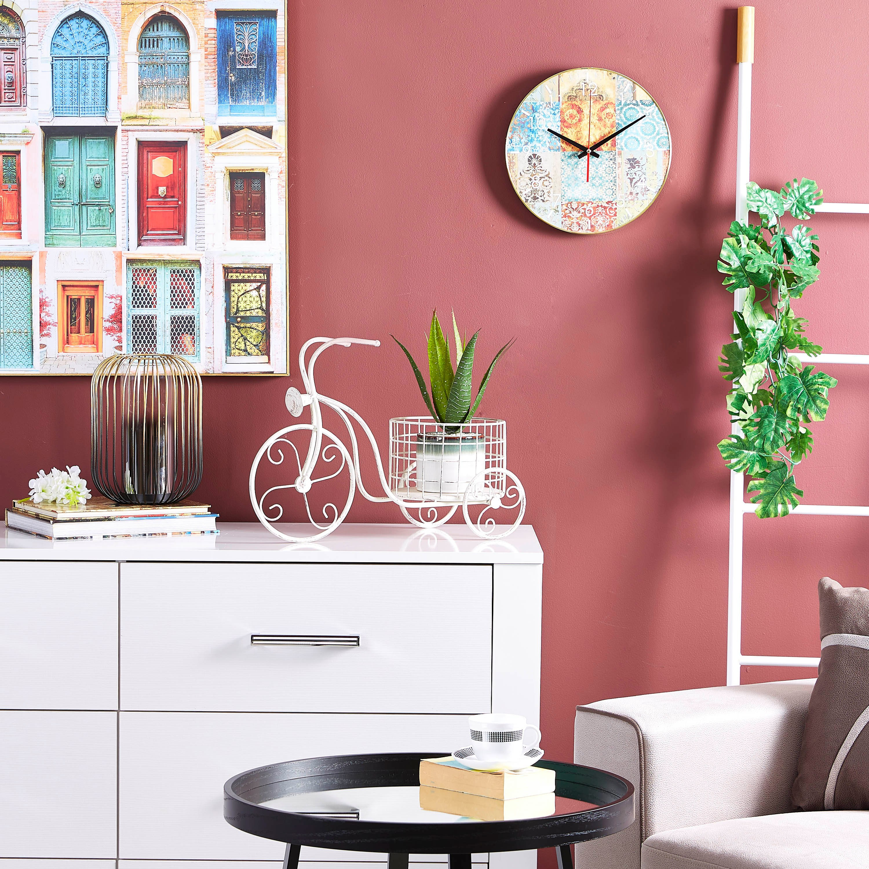 Glaze Multi Pattern Round Frame Clock-hbxdecorandfurnishings-homeaccessories-clocks-image-4