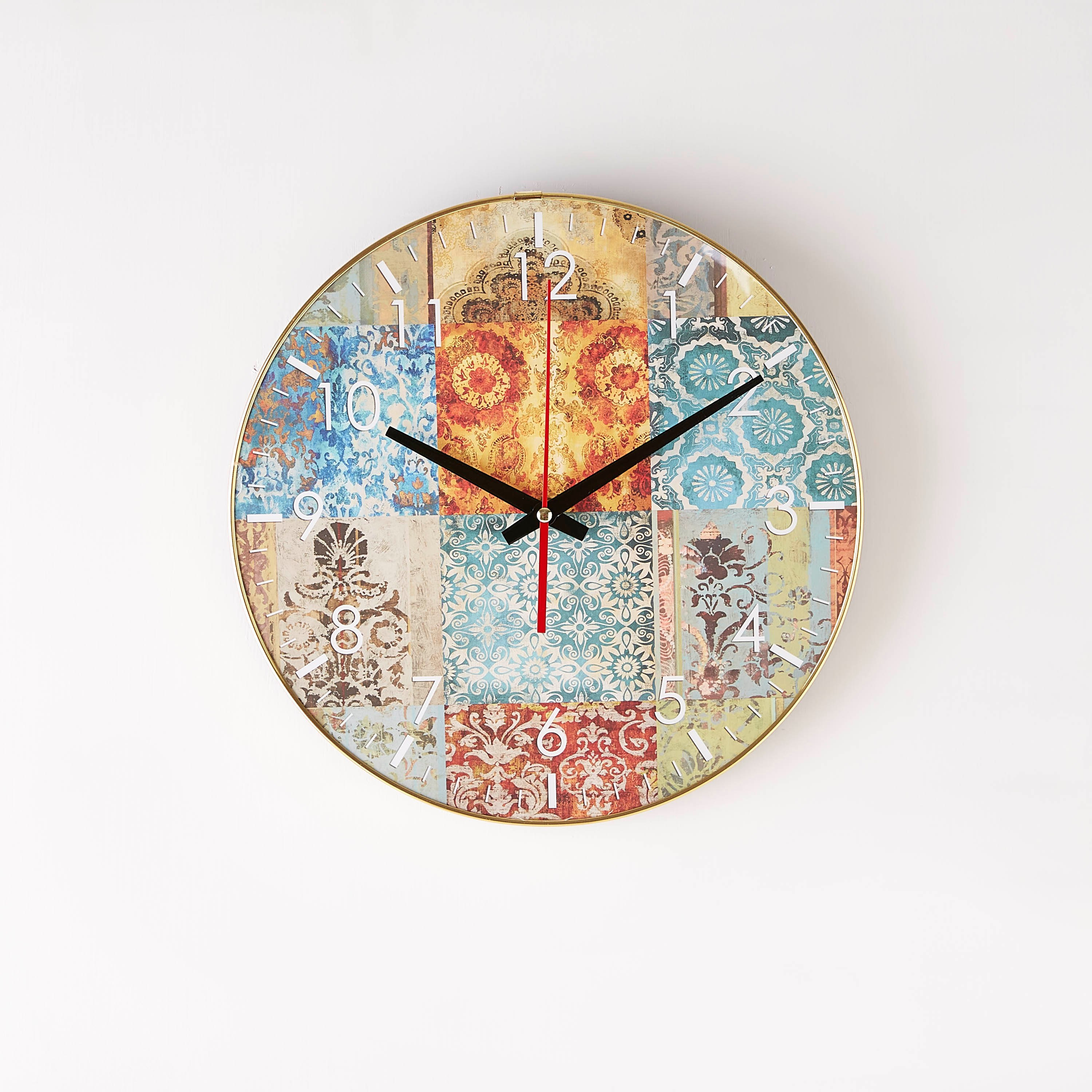 Glaze Multi Pattern Round Frame Clock-hbxdecorandfurnishings-homeaccessories-clocks-image-5