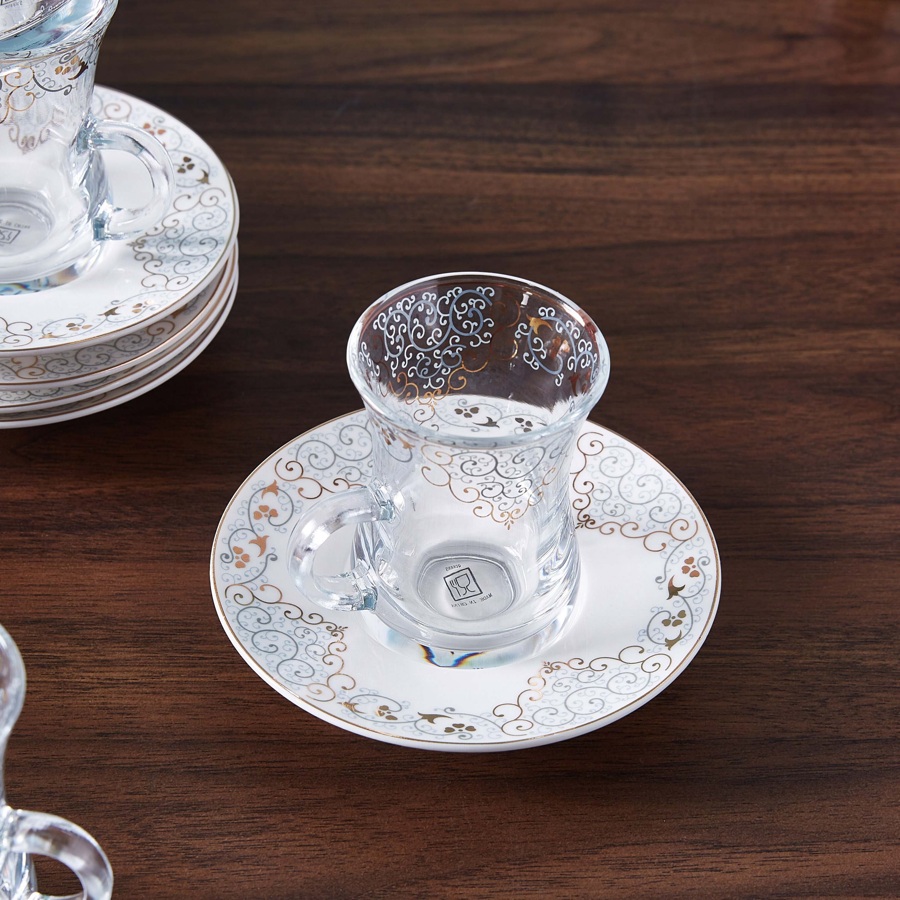 طقم استيكان بطبعات من أوركيد - 12 قطع-hbxhomeware-diningandtabletop-coffeeandteasets-image-3