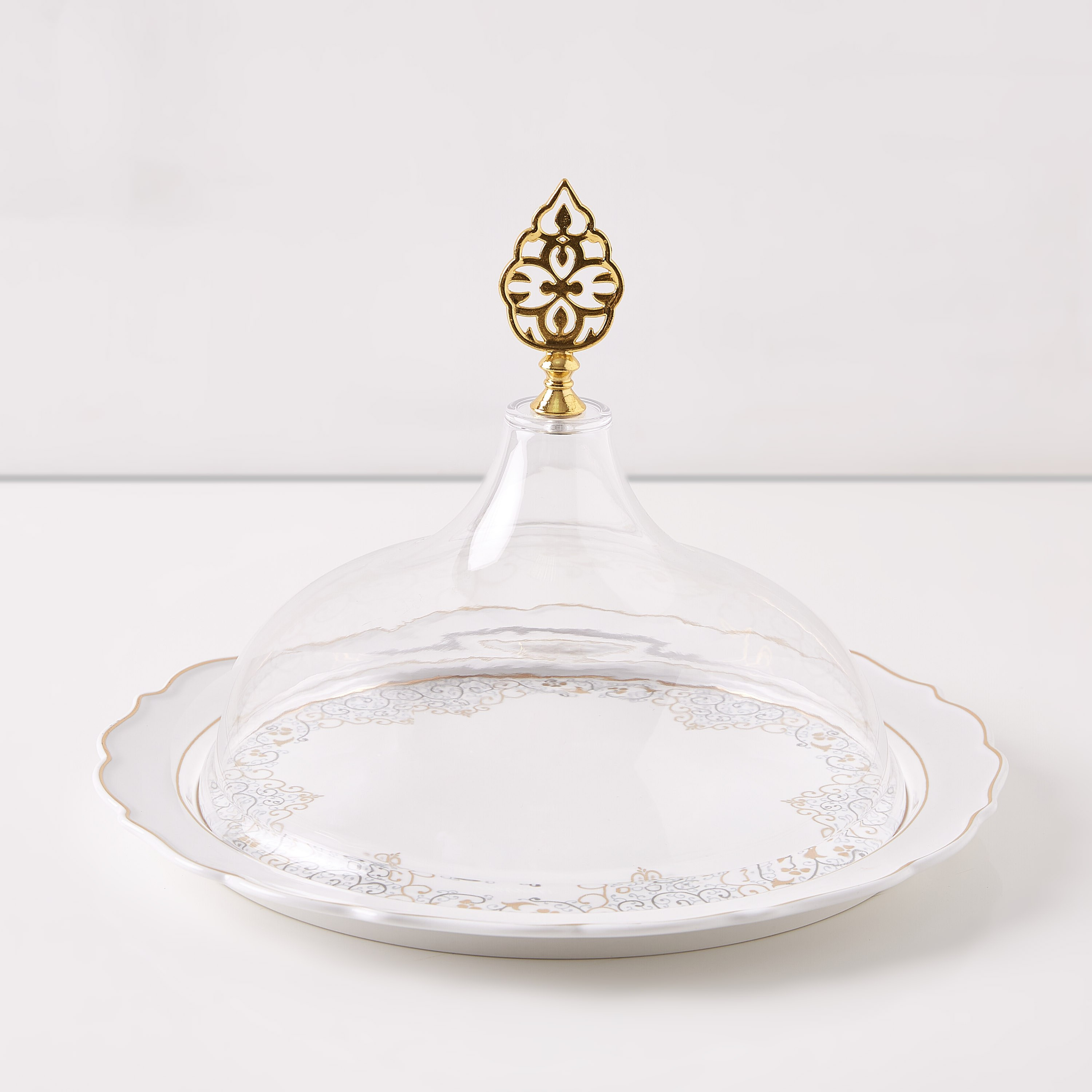 صحن مسطح بطبعات وغطاء زجاجي من أوركيد - 12.75 سم-hbxdecorandfurnishings-tabletop-serveware-image-5
