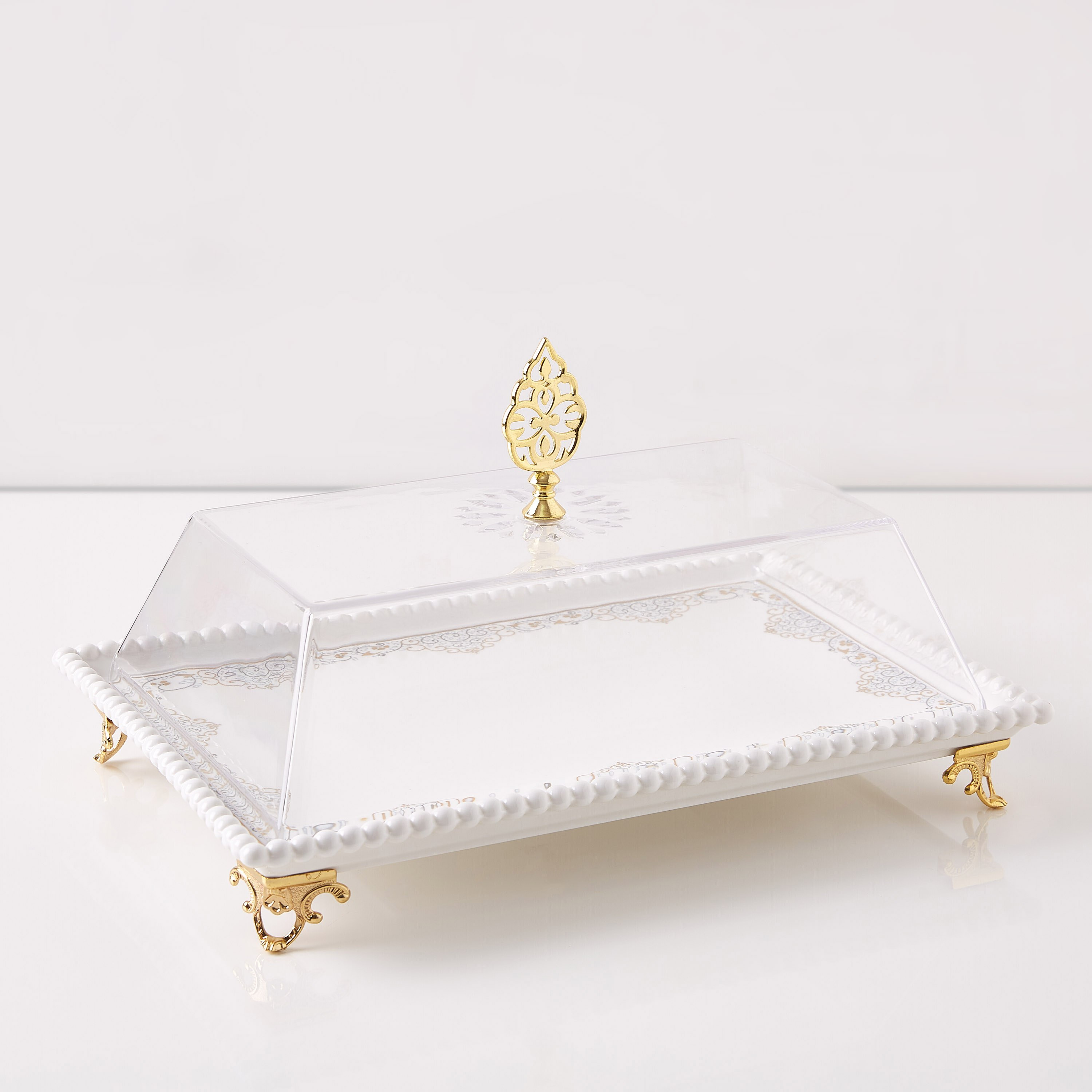 صحن مربع بطبعات وغطاء زجاجي من أوركيد - 36 سم-hbxdecorandfurnishings-tabletop-serveware-image-5