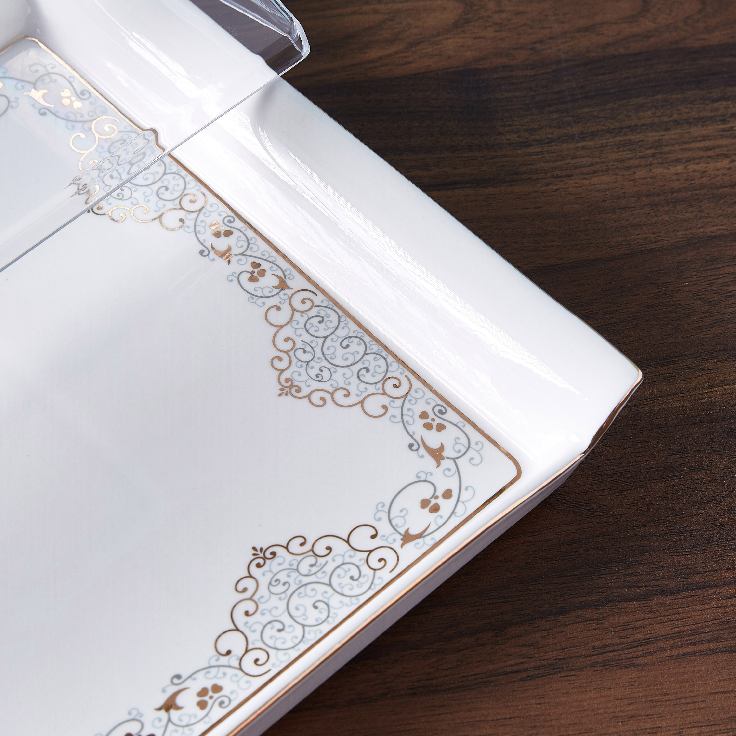Orchid Printed Rectangular Tray with Glass Cover - 40 cm-hbxhomeware-hbxkitchen-image-3