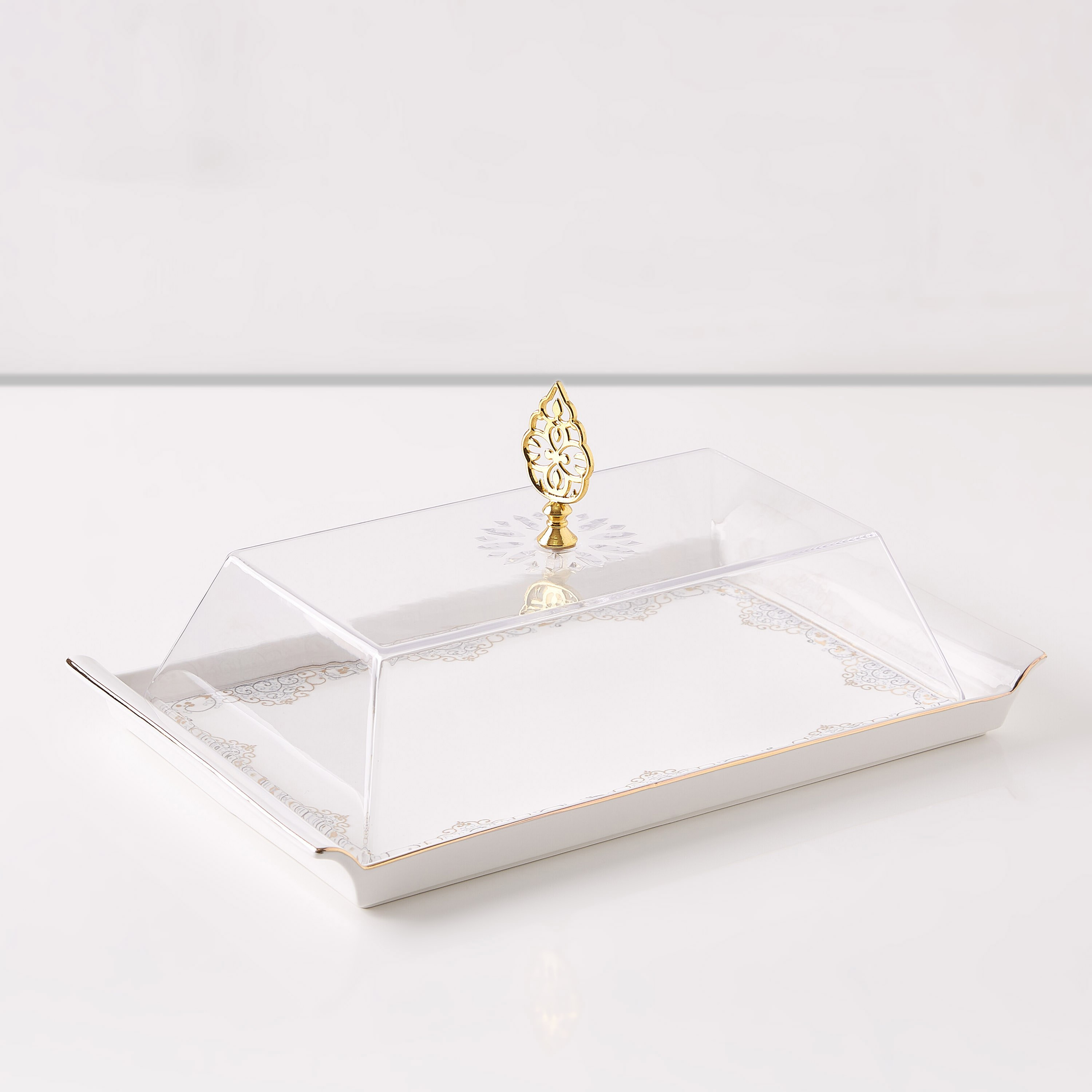 Orchid Printed Rectangular Tray with Glass Cover - 40 cm-hbxhomeware-hbxkitchen-image-5